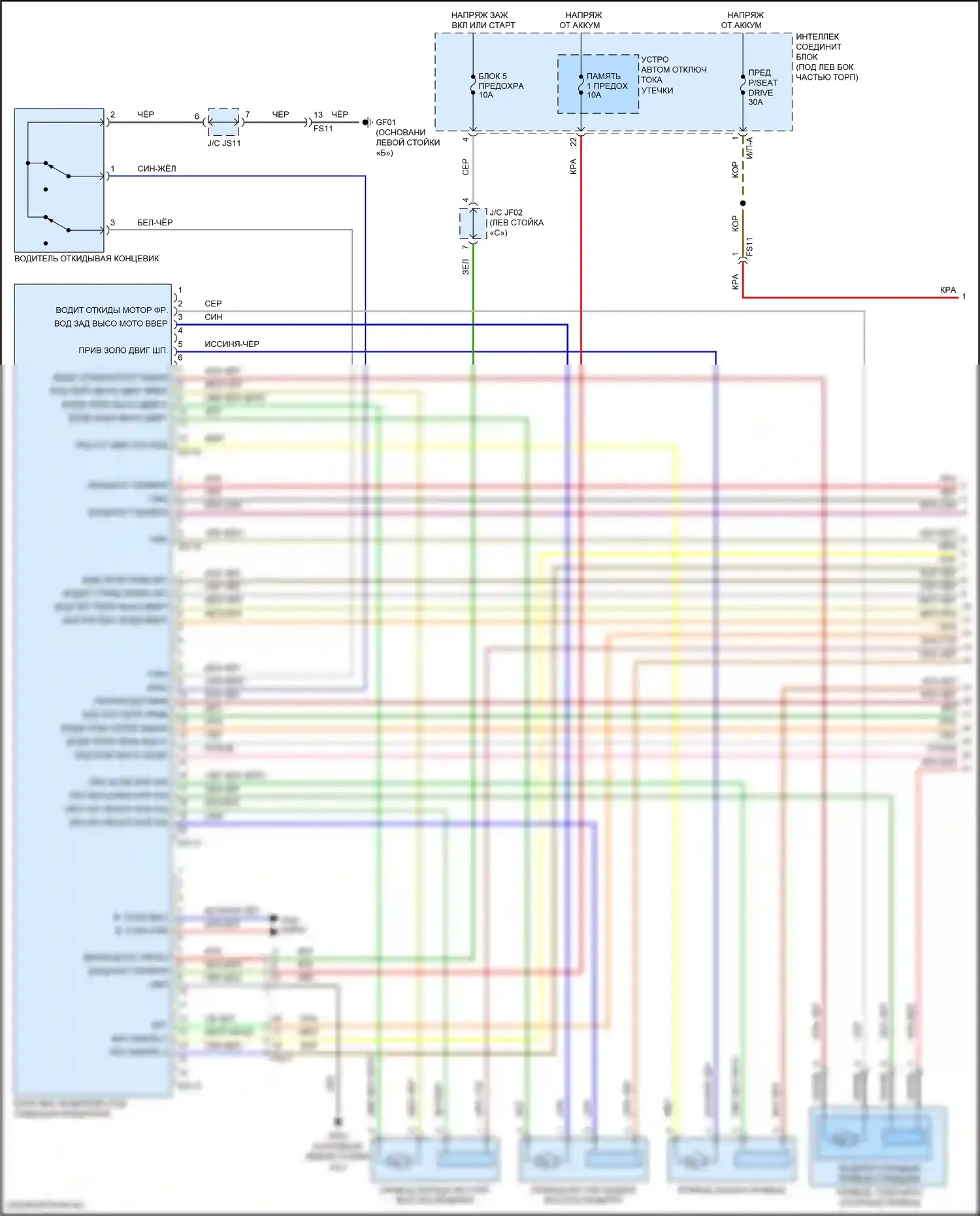 Elantra Hyundai VI (2015-2019): Электросхема сиденья памяти водителя (1 из 2) 