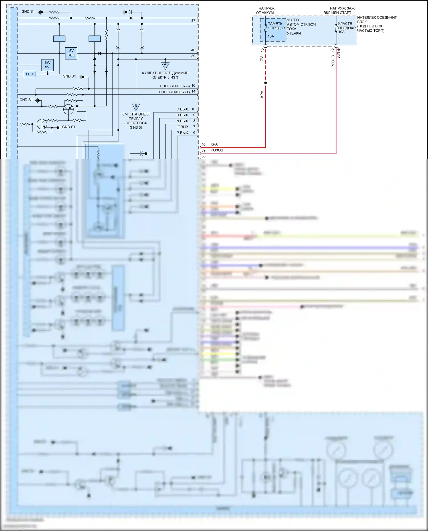 Elantra Hyundai VI (2015-2019): Электросхема приборной панели (1 из 3) 