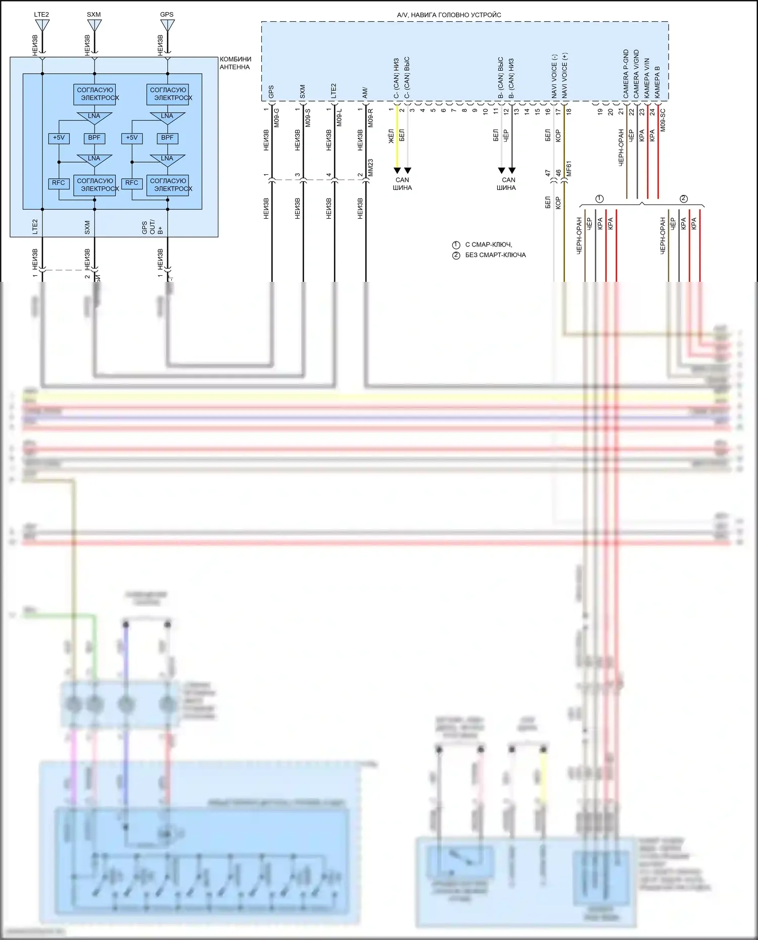 Elantra Hyundai VI (2015-2019): Электросхема навигации, с усилителем (2 из 4) 