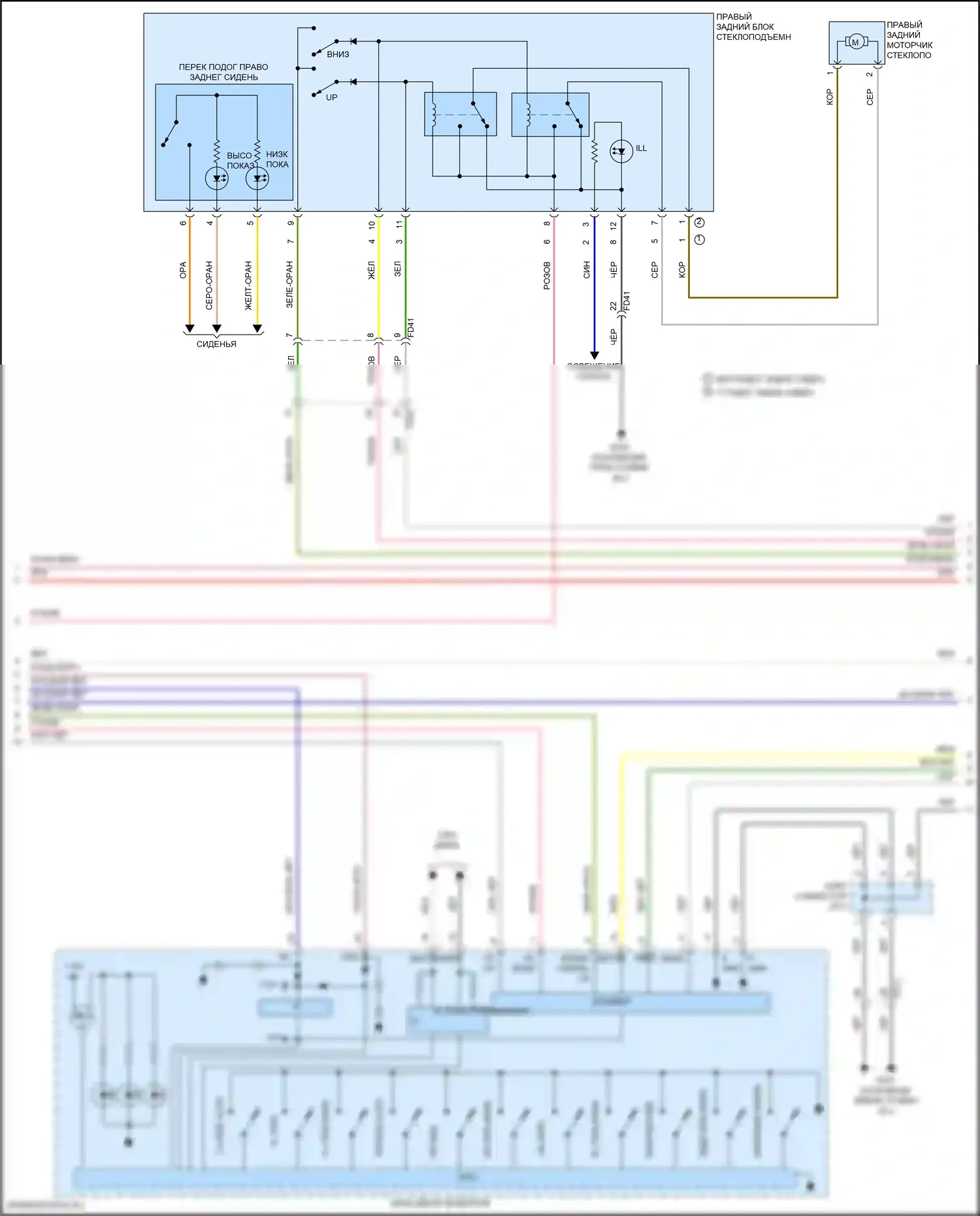 Elantra Hyundai VI (2015-2019): Электросхема стеклоподъемников, с ims (2 из 3) 