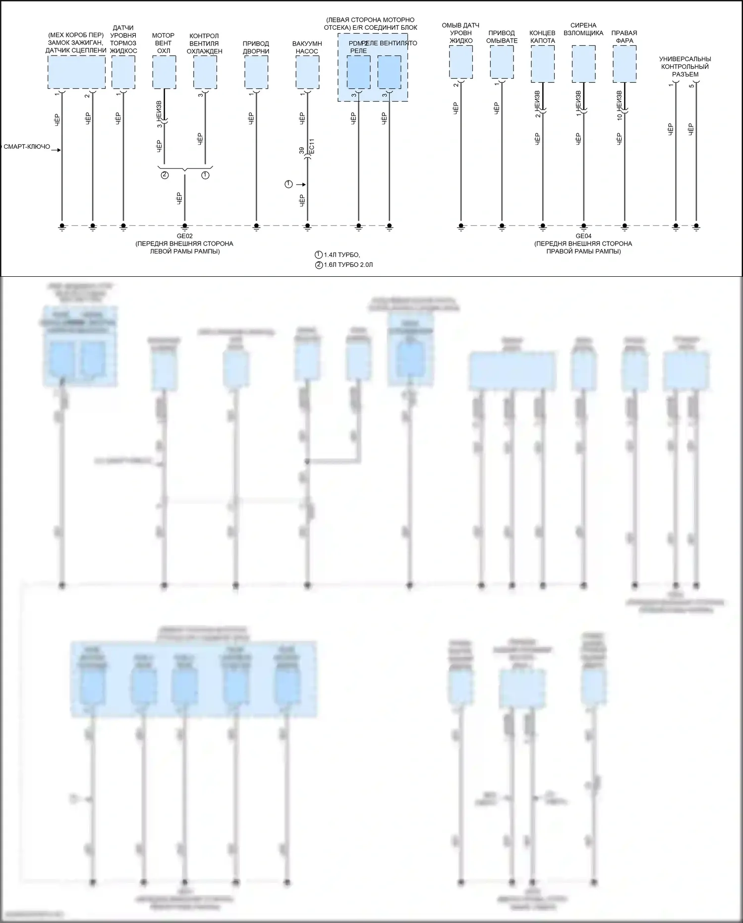 Elantra Hyundai VI (2015-2019): Электросхема точек подключения масс (2 из 4) 