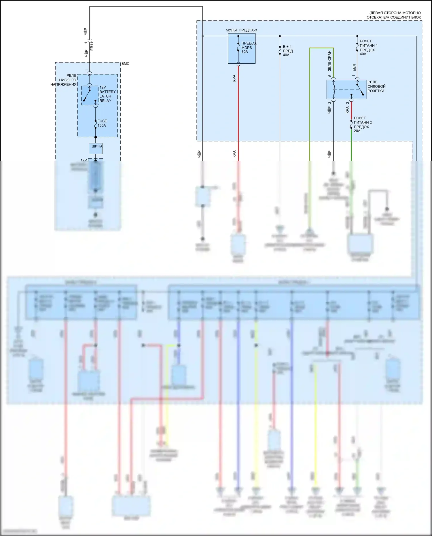 Elantra Hyundai VII рестайлинг (2023-2024): Электросхема блока предохранителей реле, гибридного (1 из 9) 
