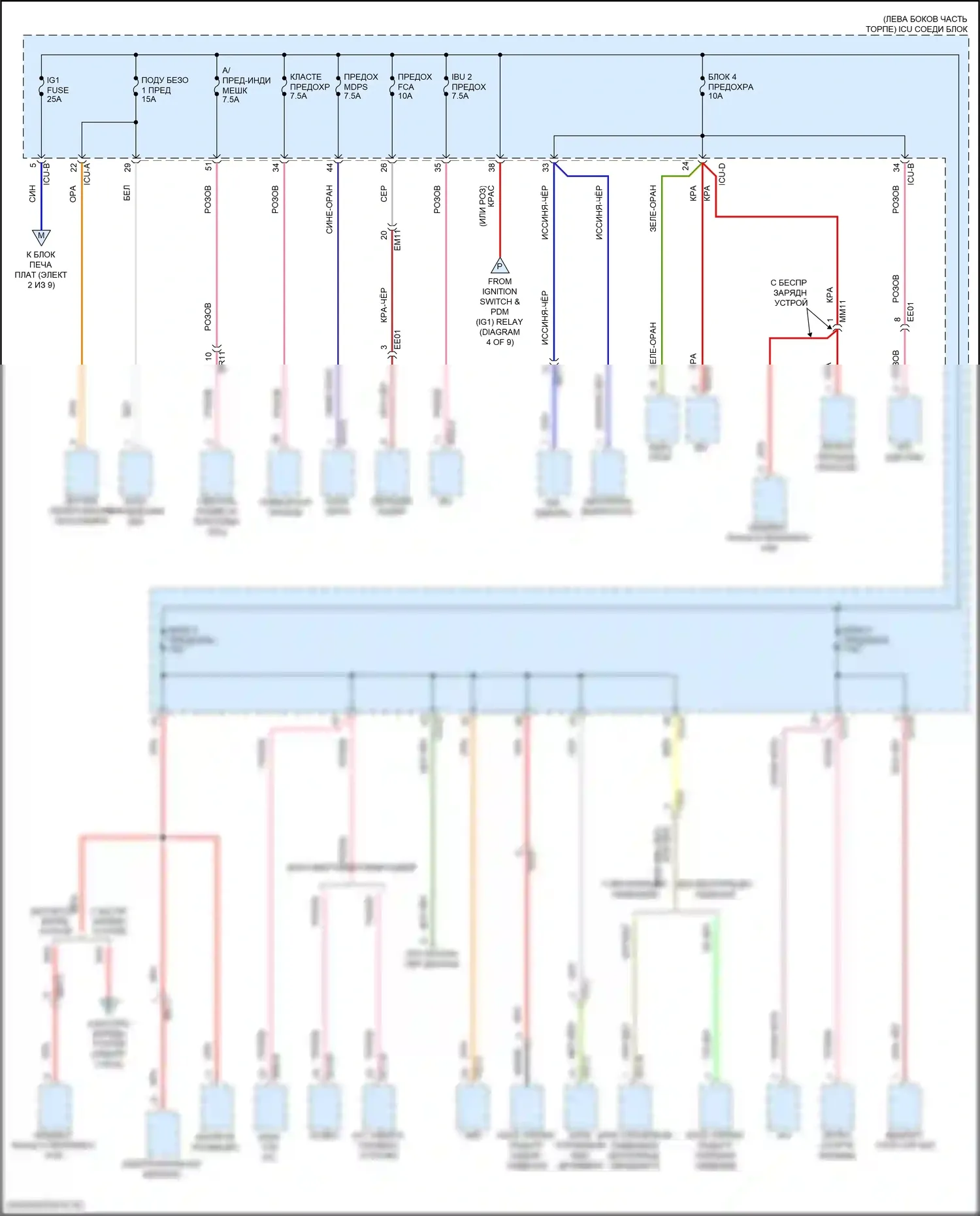 Elantra Hyundai VII рестайлинг (2023-2024): Электросхема блока предохранителей реле, гибридного (3 из 9) 