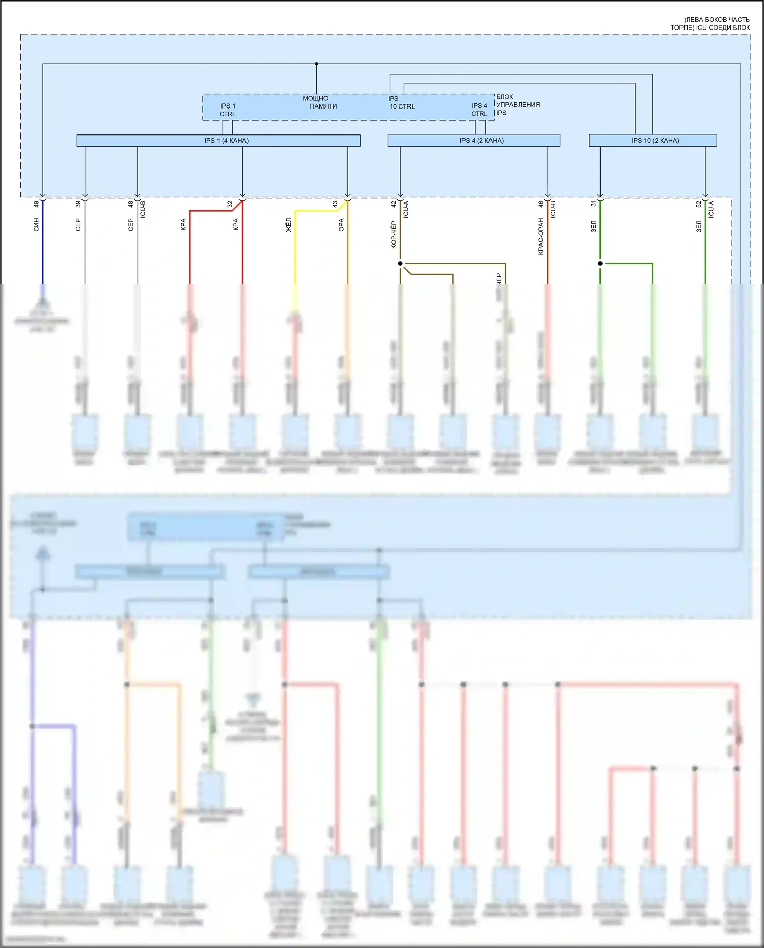 Elantra Hyundai VII рестайлинг (2023-2024): Электросхема блока предохранителей реле, кроме гибридного (3 из 12) 