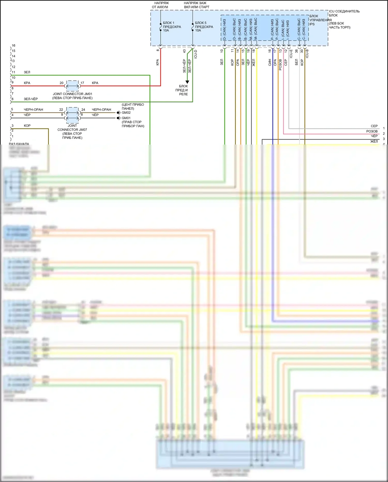Elantra Hyundai VII рестайлинг (2023-2024): Can шина электросхема, за исключением гибридной (1 из 5) 