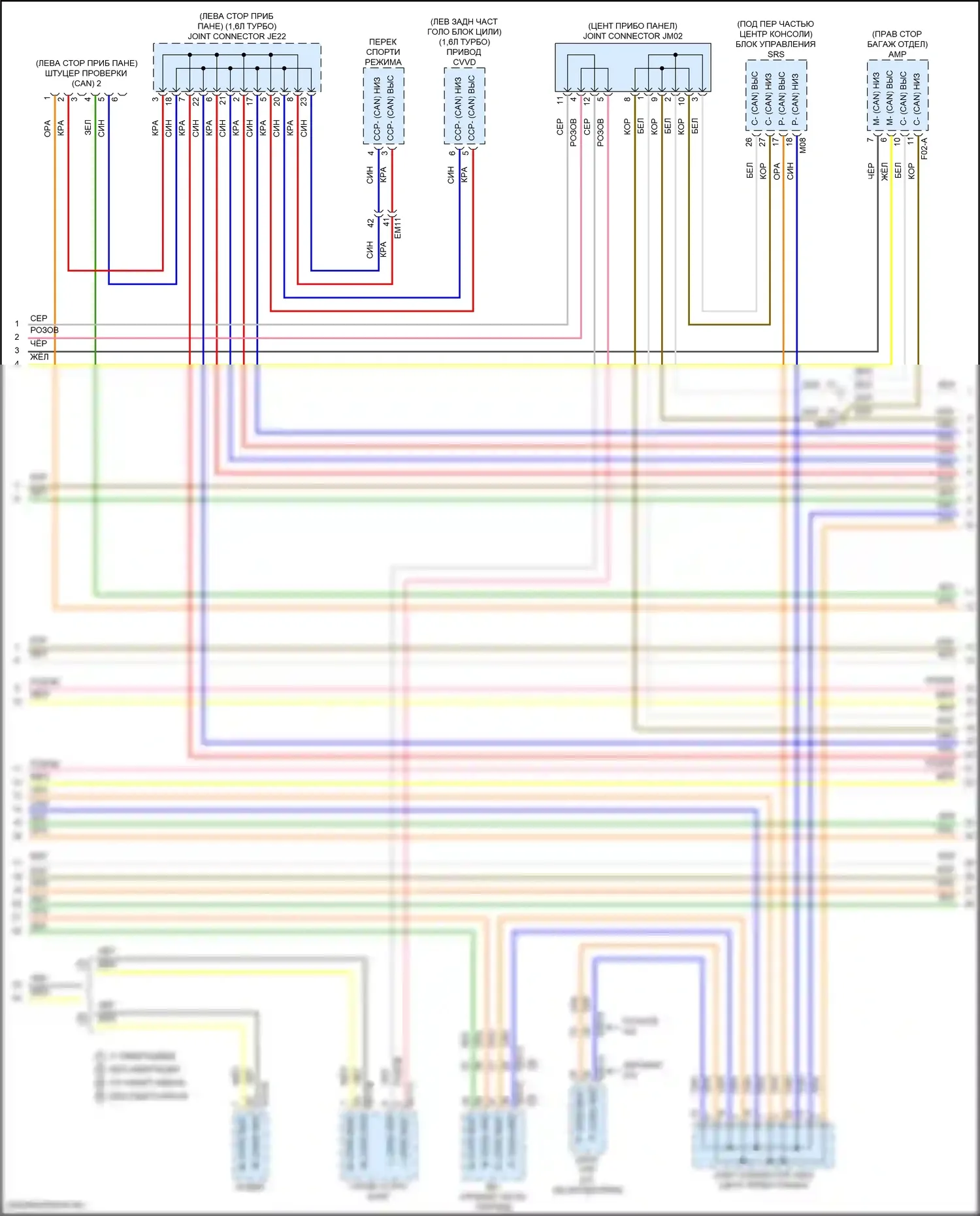 Elantra Hyundai VII рестайлинг (2023-2024): Can шина электросхема, за исключением гибридной (2 из 5) 