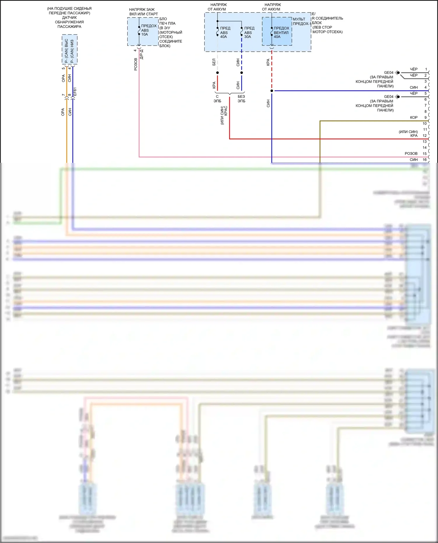 Elantra Hyundai VII рестайлинг (2023-2024): Can шина электросхема, за исключением гибридной (5 из 5) 