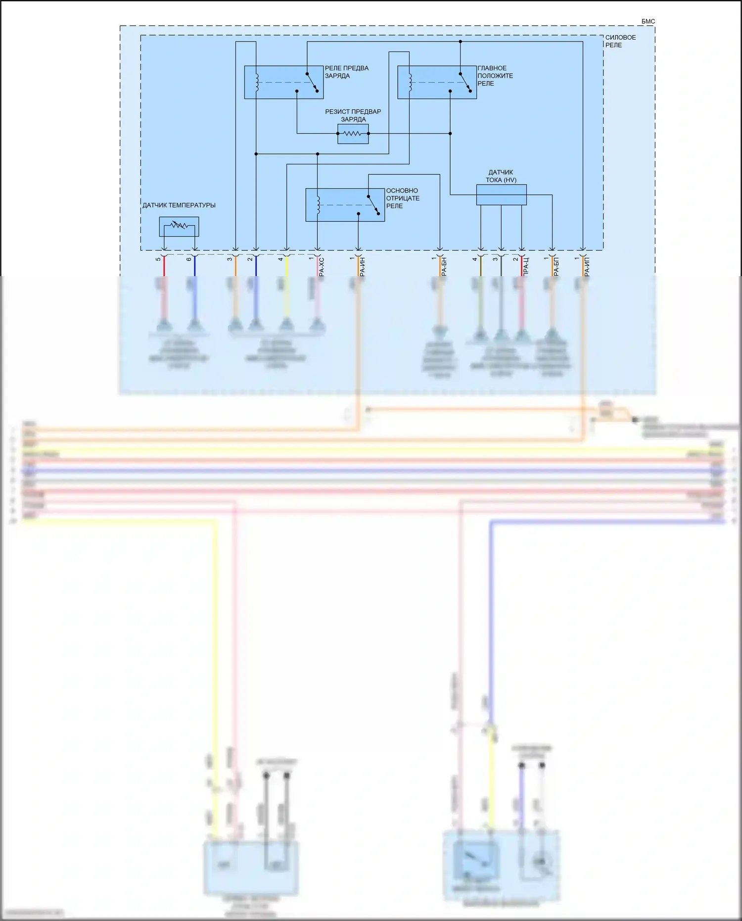 Elantra Hyundai VII рестайлинг (2023-2024): Электросхема двигатель 1.6л гибрид, электросхема управления гибрида (5 из 8) 
