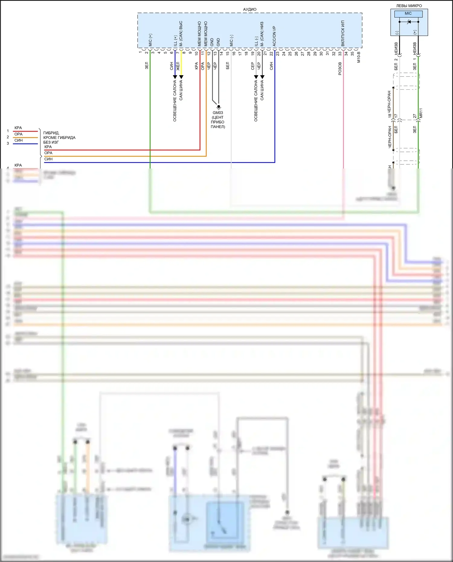 Elantra Hyundai VII рестайлинг (2023-2024): Электросхема радиопровода, без навигации, с усилителем (2 из 4) 