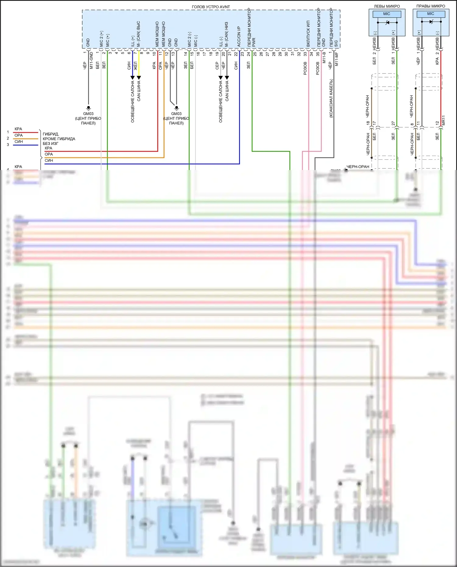 Elantra Hyundai VII рестайлинг (2023-2024): Электросхема радиосистемы, с навигацией и усилителем (2 из 4) 