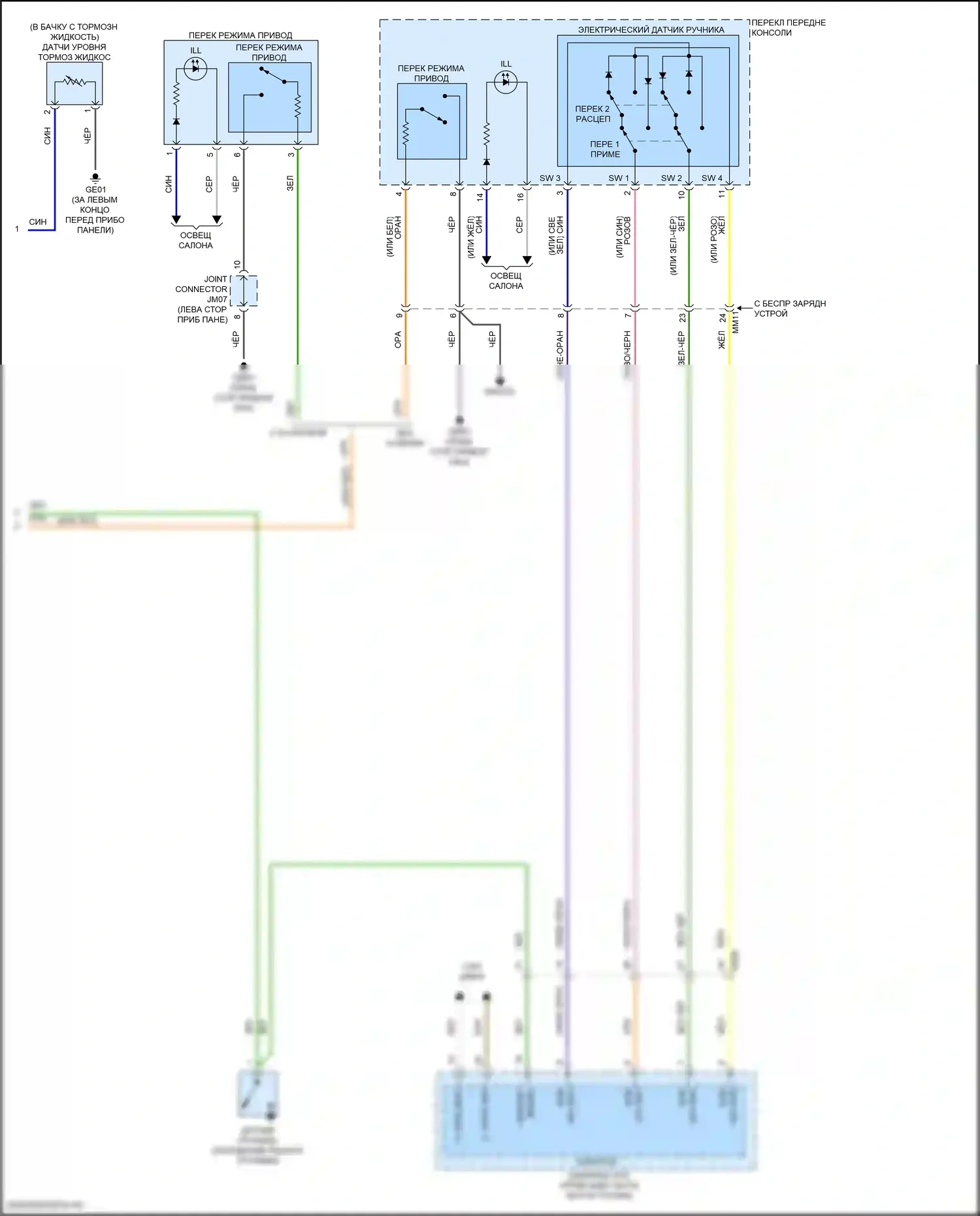 Elantra Hyundai VII рестайлинг (2023-2024): Электросхема приборной панели, кроме гибридной с 10,25-дюймовым tft lcd (3 из 3) 
