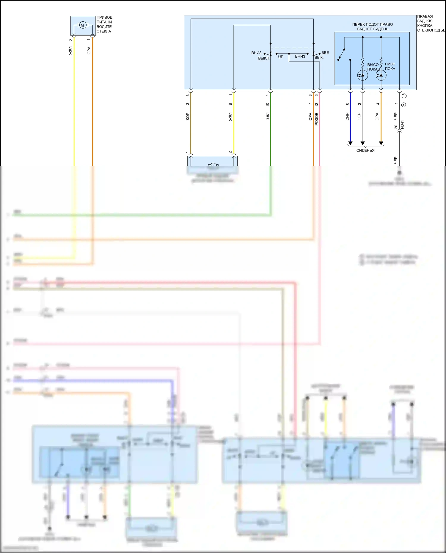 Elantra Hyundai VII рестайлинг (2023-2024): 1,6-литровый гибрид, электросхема стеклоподъемников, с автоматическим опусканием водителем стеклоподъемника (2 из 2) 