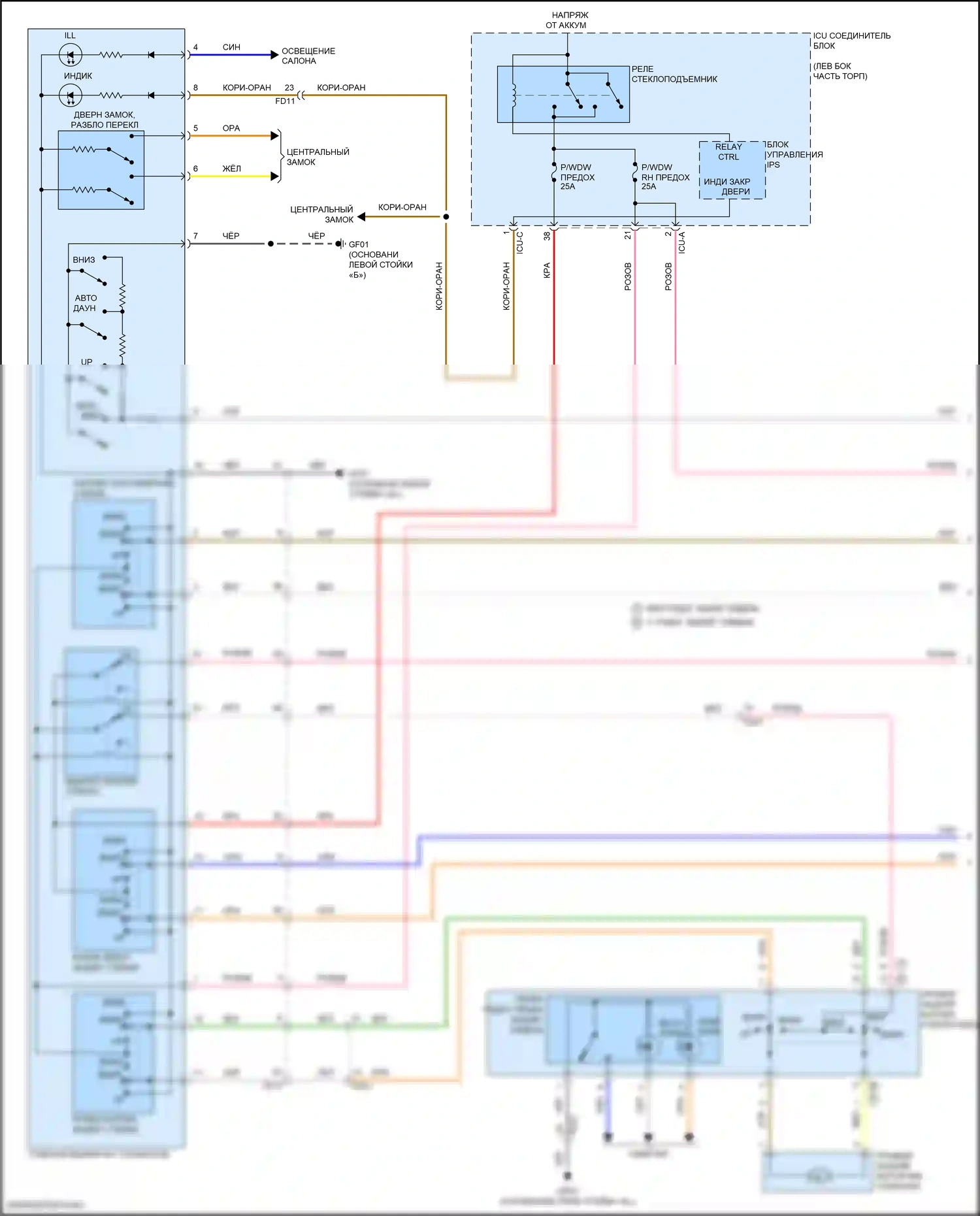 Elantra Hyundai VII рестайлинг (2023-2024): 1,6-литровый гибрид, электросхема стеклоподъемников, с автоматическим подъемом/спуском водителя и стеклоподъемниками безопасности (1 из 2) 