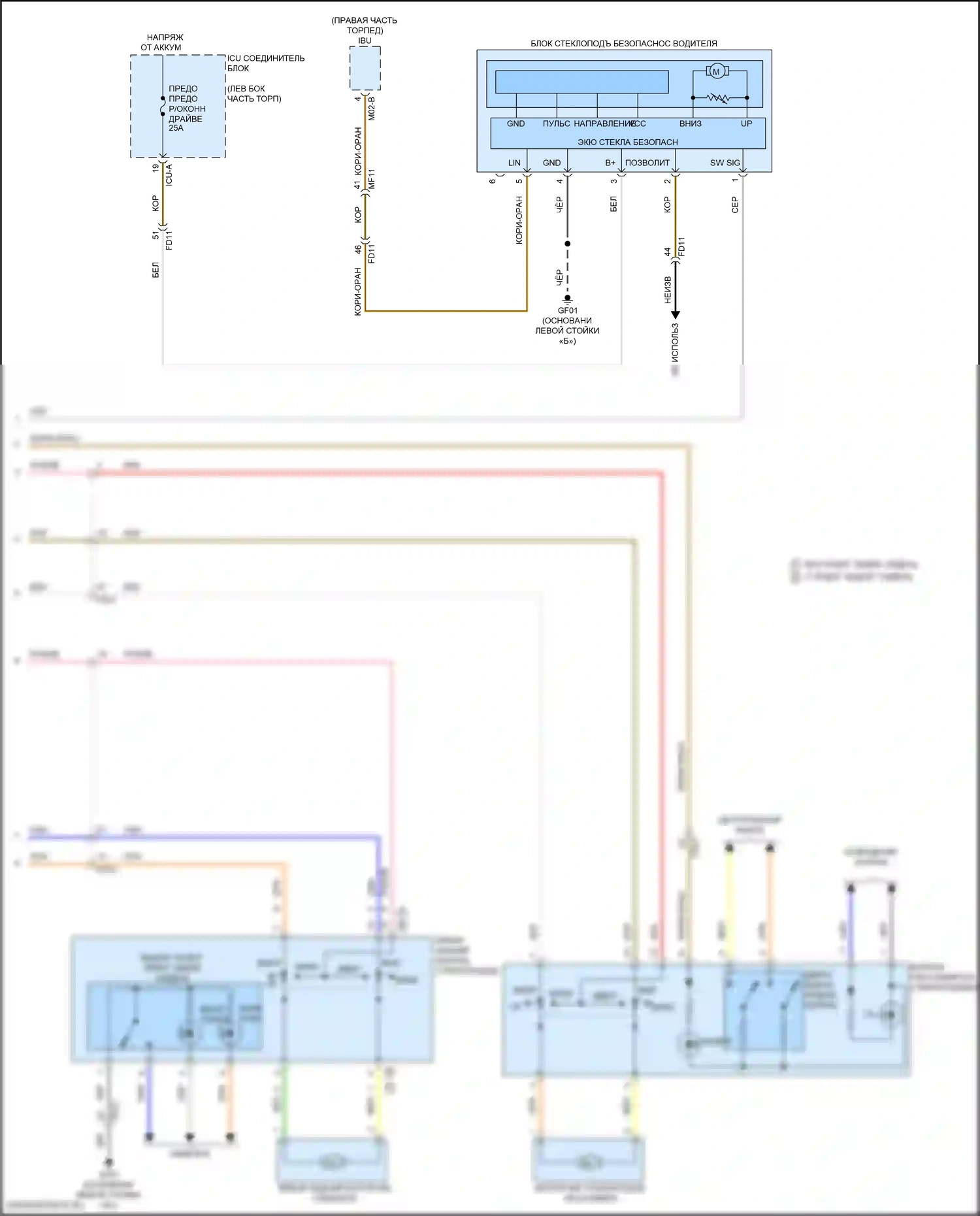 Elantra Hyundai VII рестайлинг (2023-2024): 1,6л турбо, электросхема стеклоподъемников, с автоматическим подъемом/спуском водителя и стеклоподъемниками безопасности (2 из 2) 