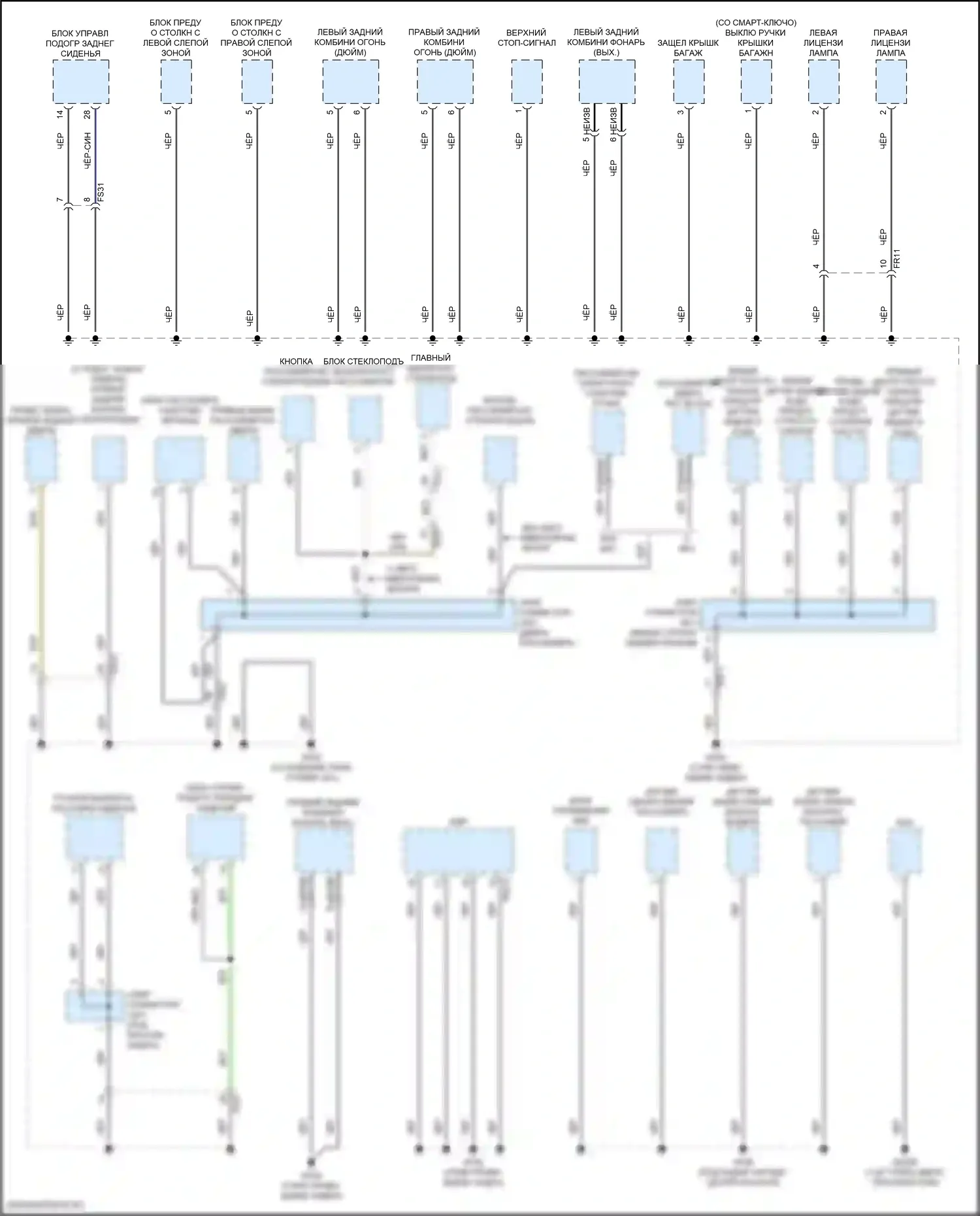 Elantra Hyundai VII рестайлинг (2023-2024): Электросхема разводки массы, кроме гибридной (3 из 5) 