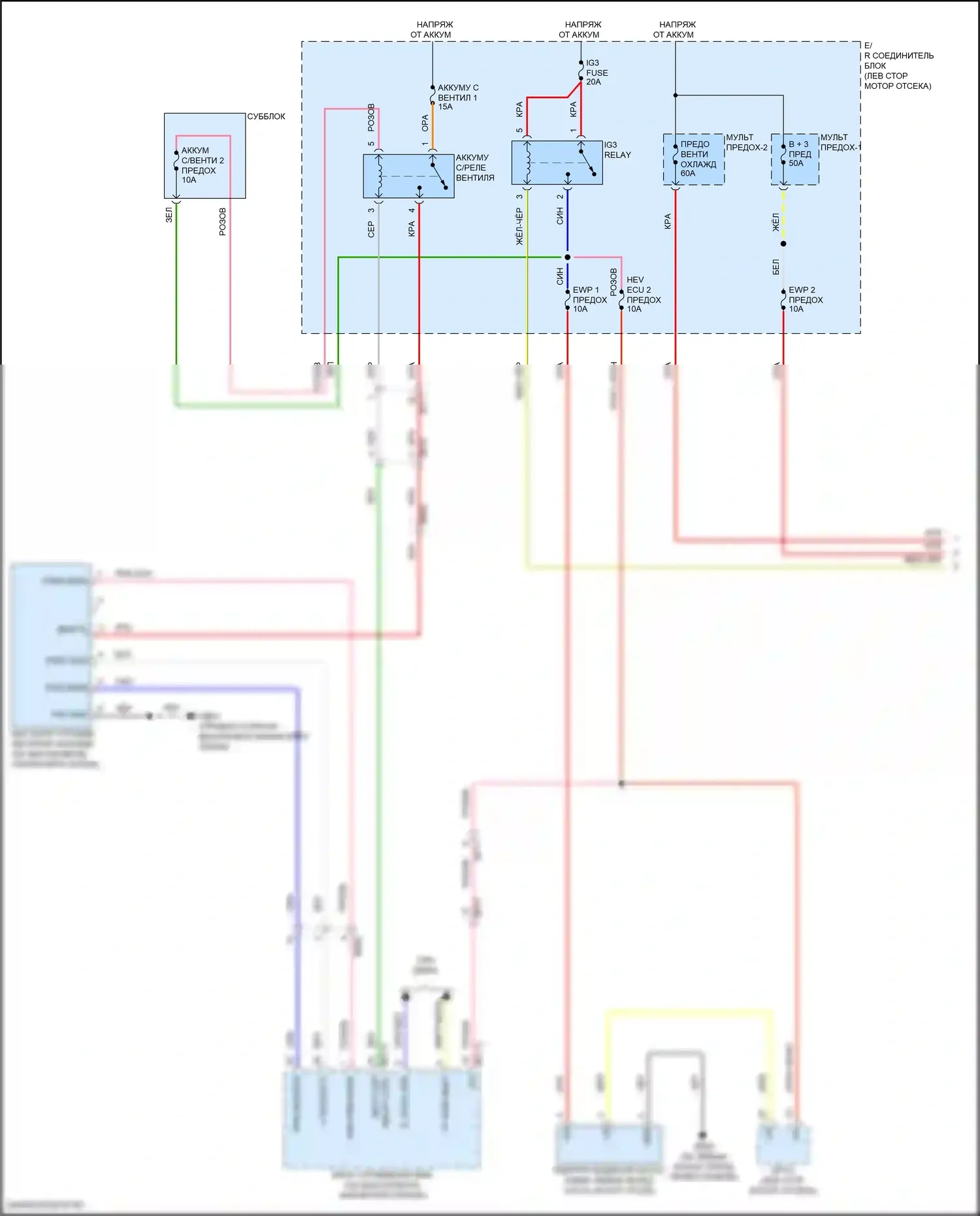 Elantra Hyundai VII рестайлинг (2023-2024): Электросхема вентилятора охлаждения, гибридного (1 из 2) 