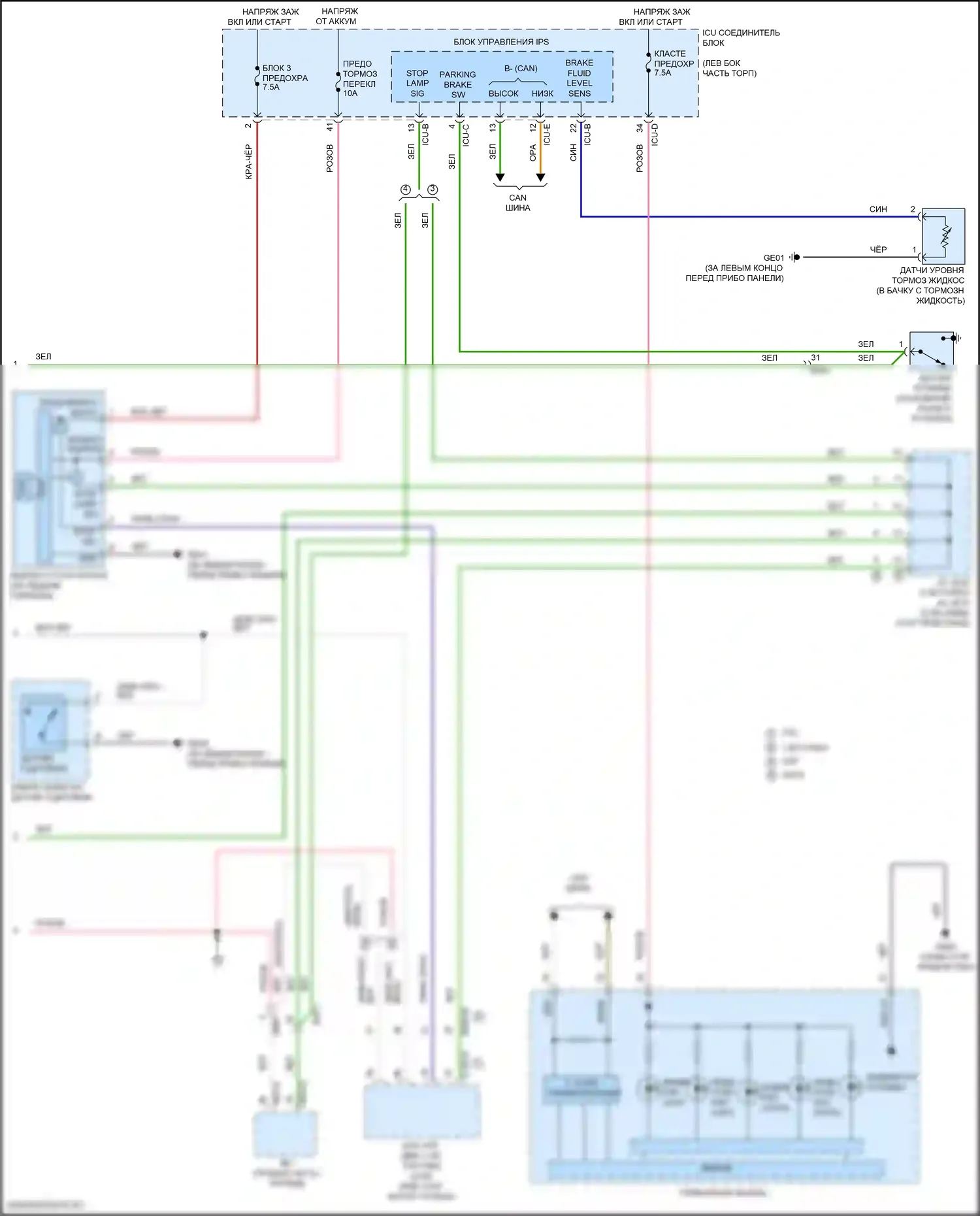 Elantra Hyundai VII (2020-2024): Антиблокировочная система abs электросхема, за исключением гибридной с esc, без epb (2 из 2) 
