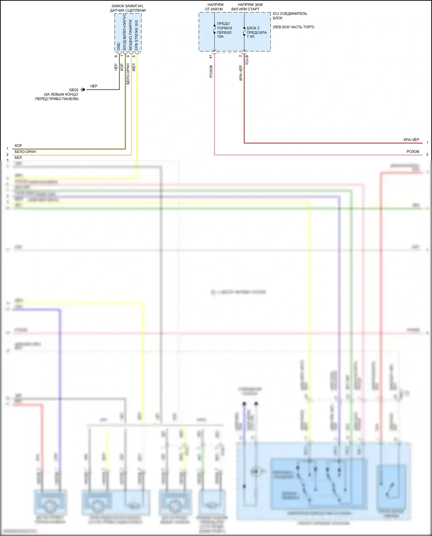 Elantra Hyundai VII (2020-2024): Антиблокировочная система abs электросхема, за исключением гибридной с esc и epb (2 из 3) 