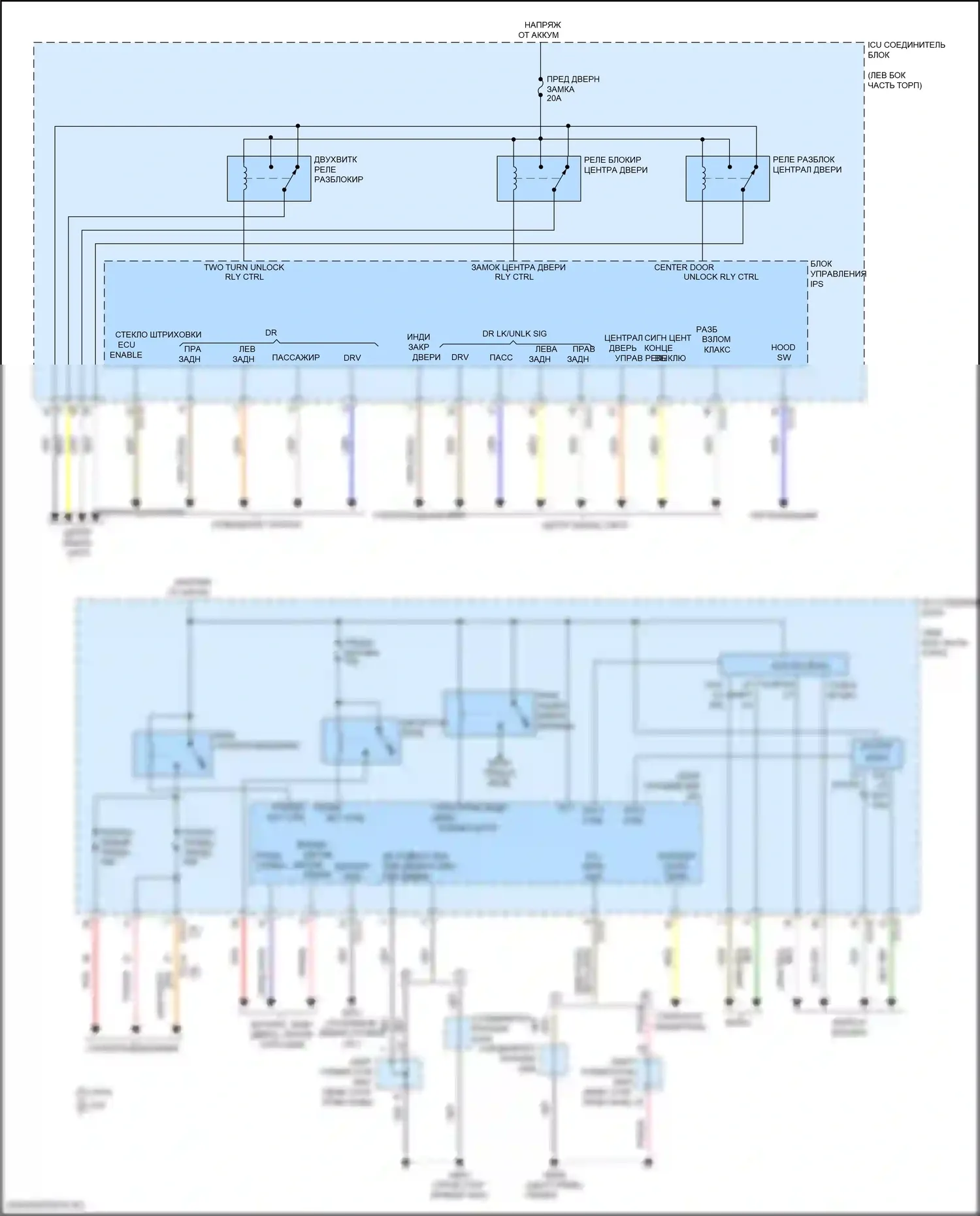 Elantra Hyundai VII (2020-2024): Электросхема блока управления ips, за исключением гибридного (1 из 2) 