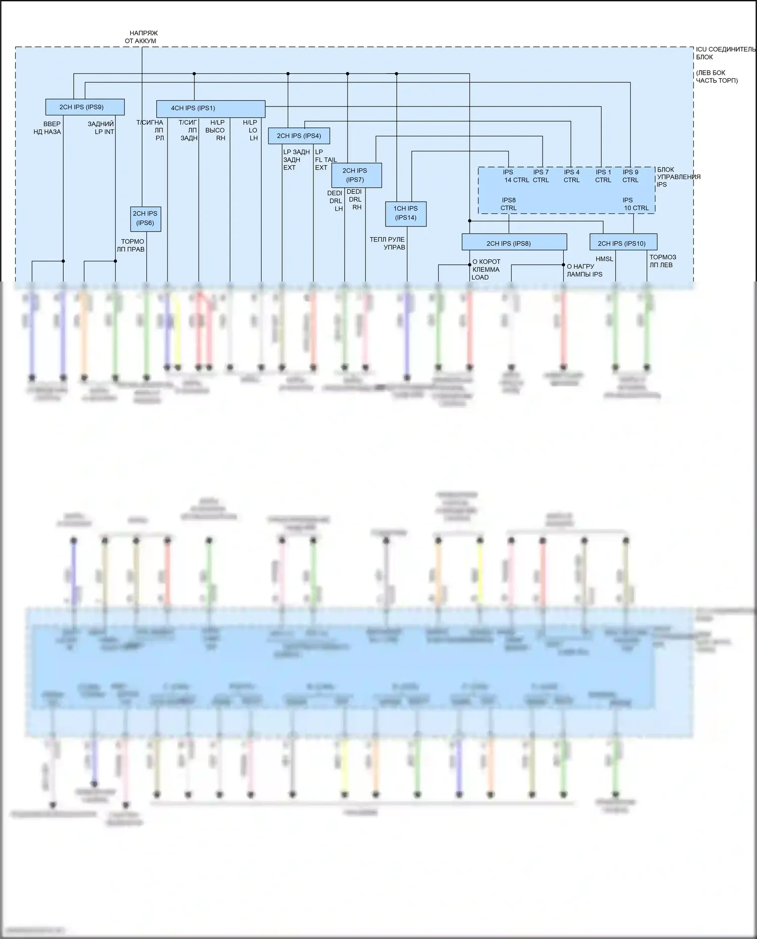 Elantra Hyundai VII (2020-2024): Электросхема блока управления ips, за исключением гибридного (2 из 2) 