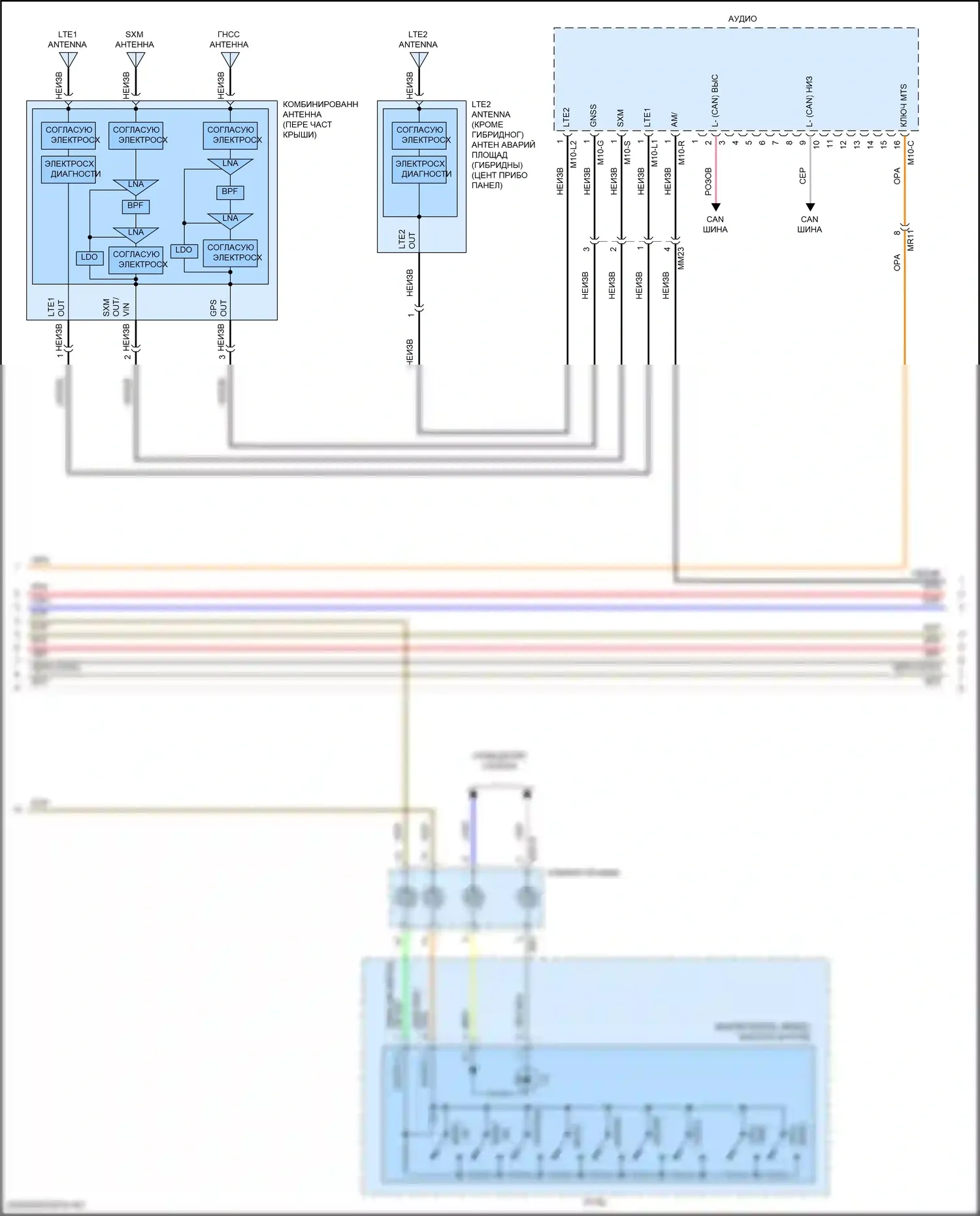 Elantra Hyundai VII (2020-2024): Электросхема радиопровода, без навигации, с усилителем (3 из 4) 