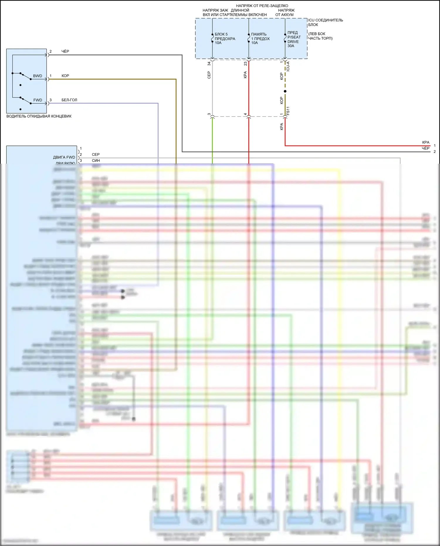Elantra Hyundai VII (2020-2024): Электросхема систем памяти (1 из 2) 