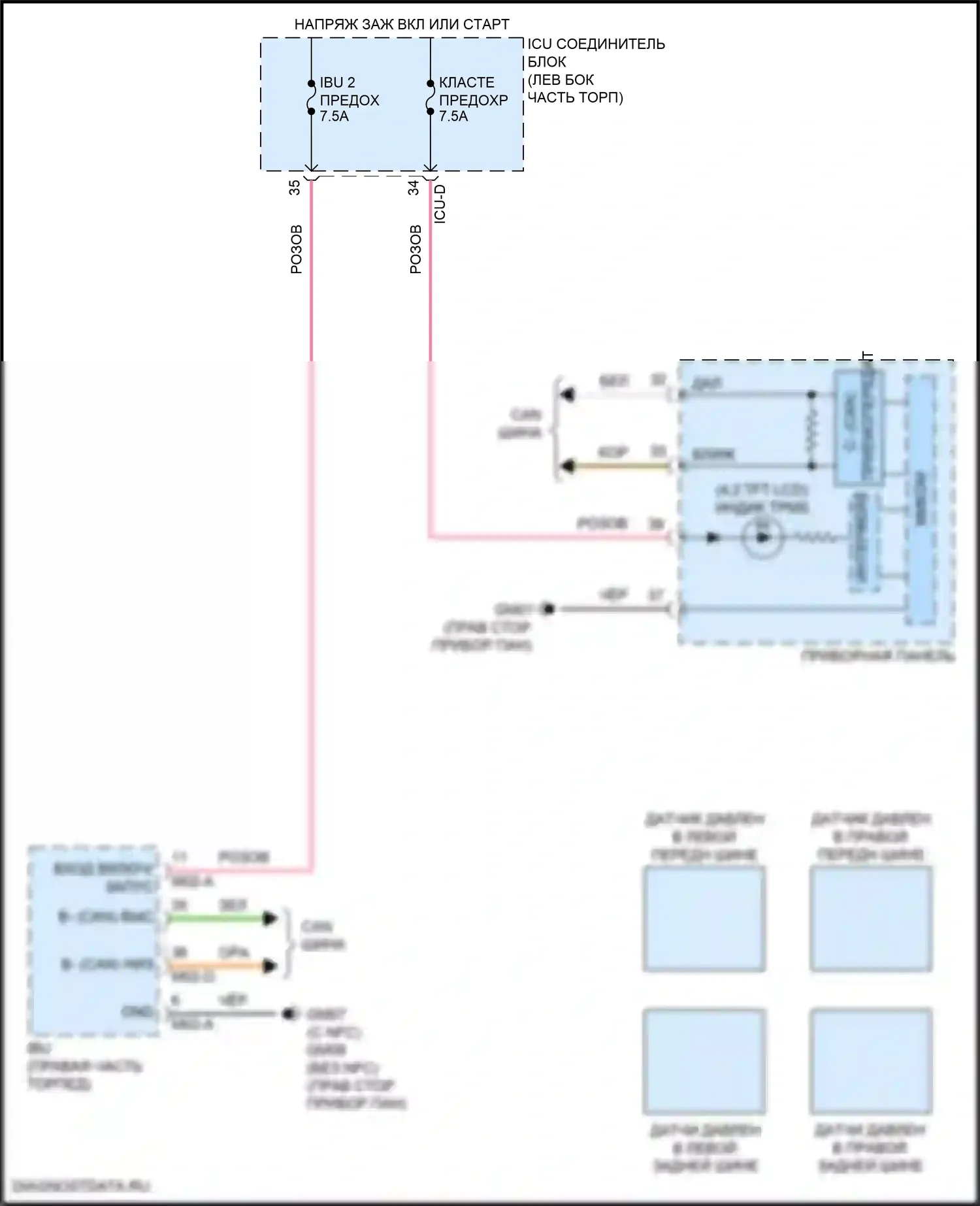 Elantra Hyundai VII (2020-2024): Электросхема контроля давления в шинах 