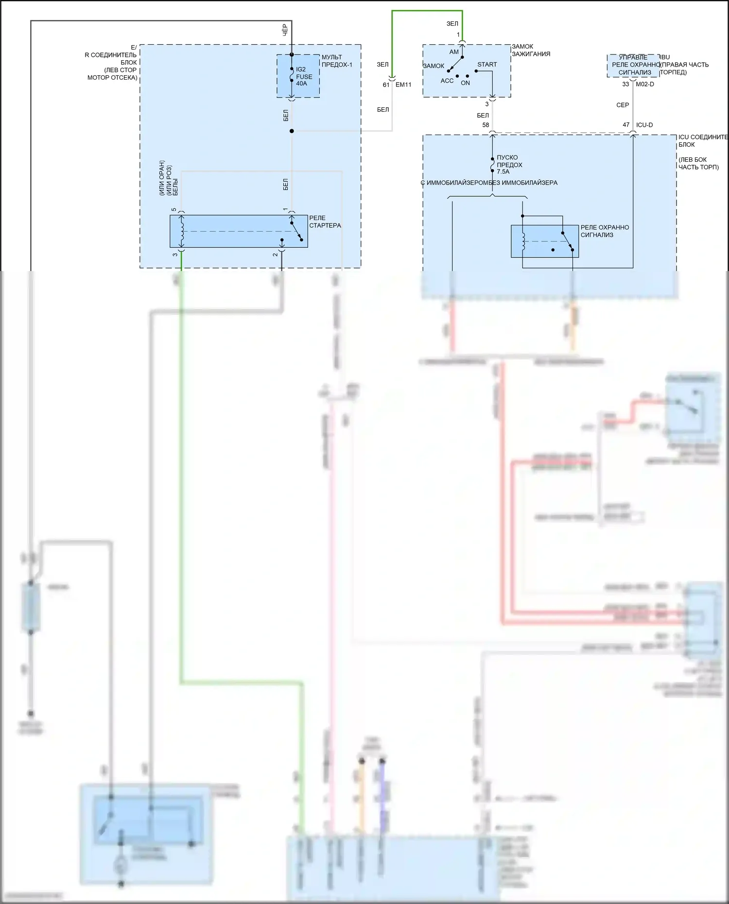 Elantra Hyundai VII (2020-2024): Электросхема стартера, cn7 без смарт-ключа 