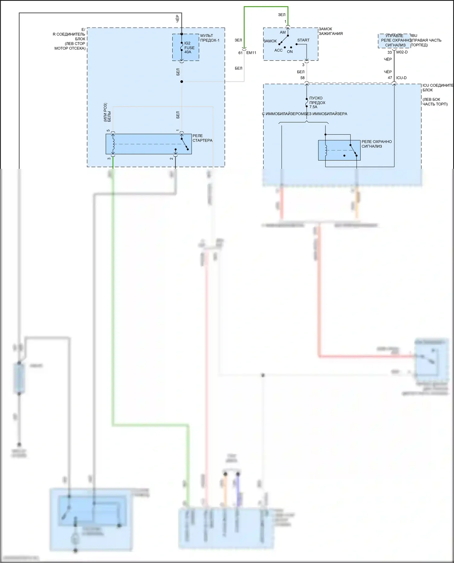Elantra Hyundai VII (2020-2024): Электросхема стартера, cn7a без смарт-ключа 