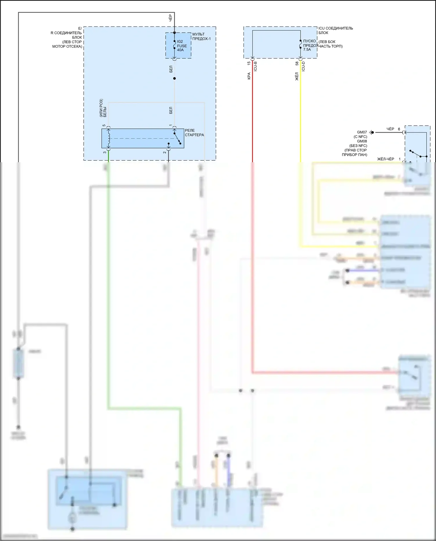 Elantra Hyundai VII (2020-2024): Электросхема стартера, cn7a с интеллектуальным ключом 