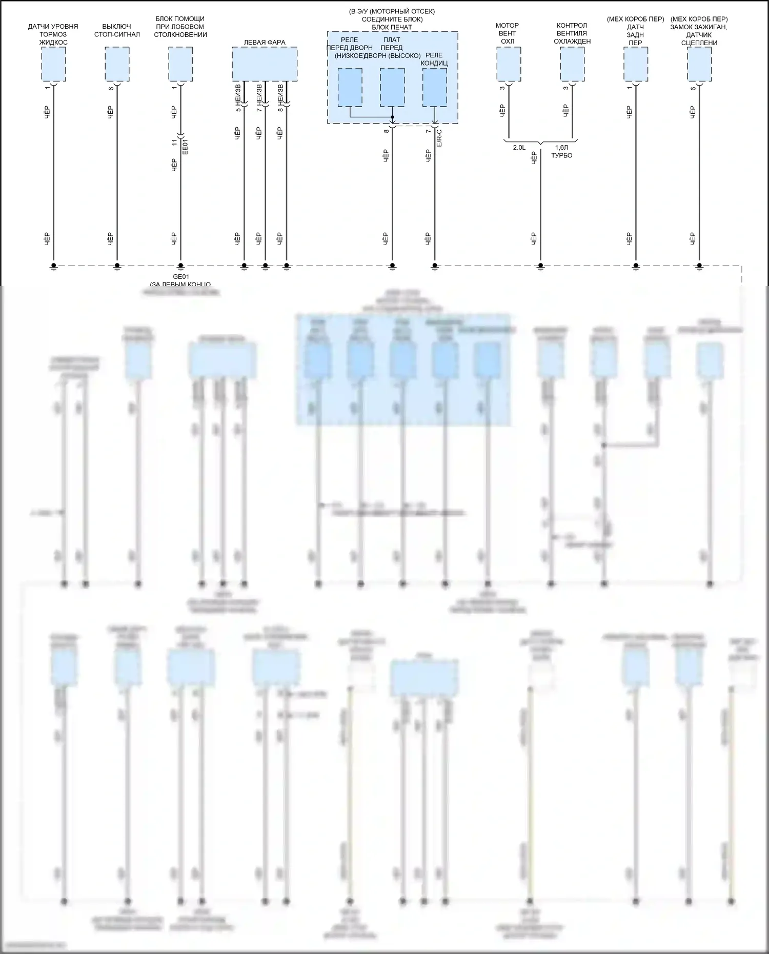 Elantra Hyundai VII (2020-2024): Электросхема разводки массы, за исключением гибридного cn7 (4 из 5) 
