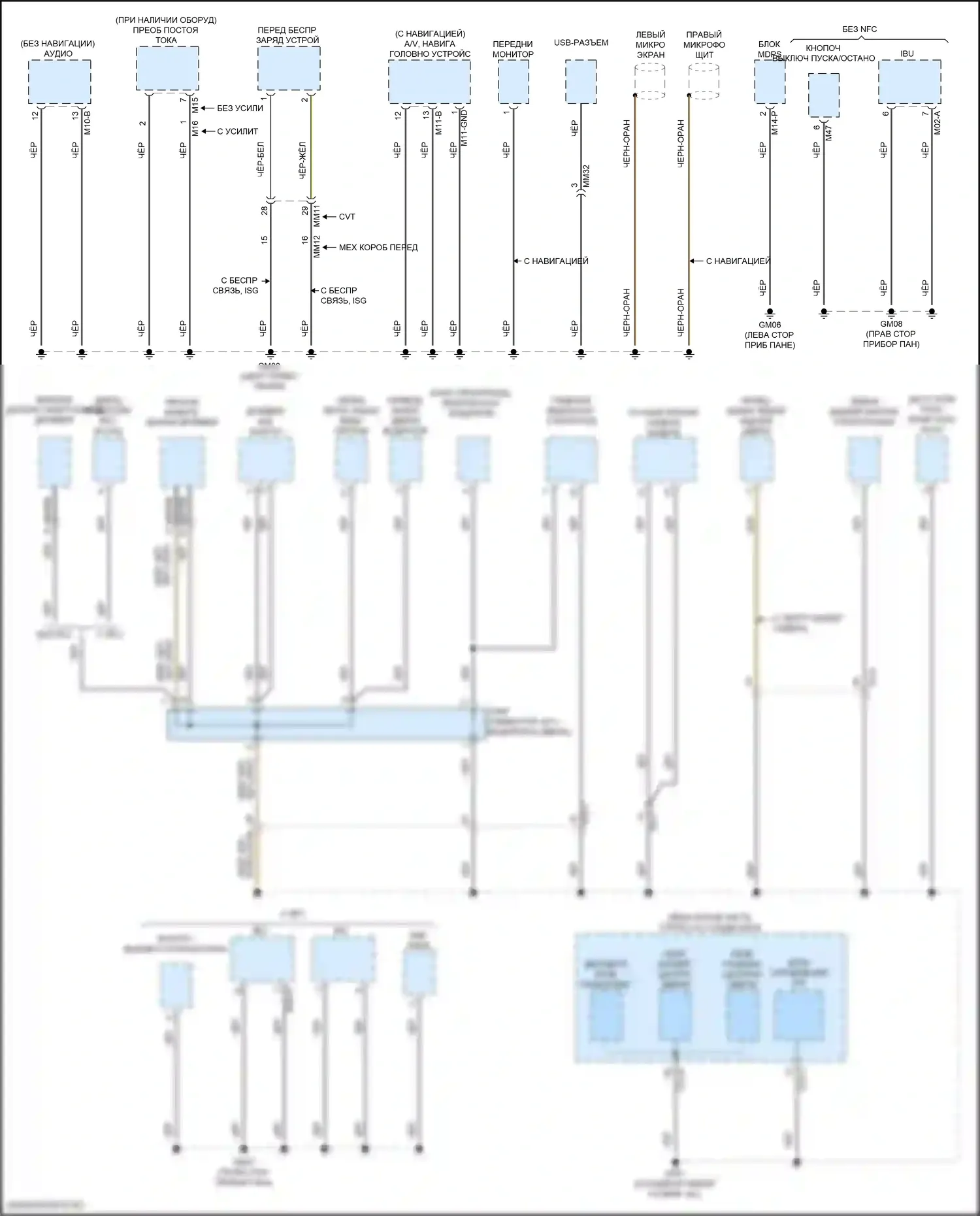 Elantra Hyundai VII (2020-2024): Электросхема разводки массы, за исключением гибридной cn7a (2 из 4) 