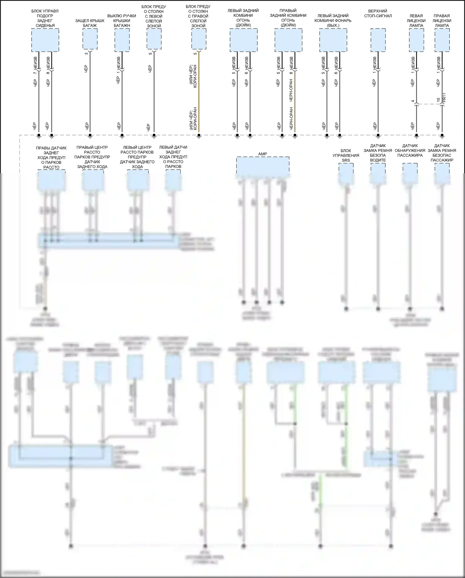 Elantra Hyundai VII (2020-2024): Электросхема разводки массы, за исключением гибридной cn7a (3 из 4) 