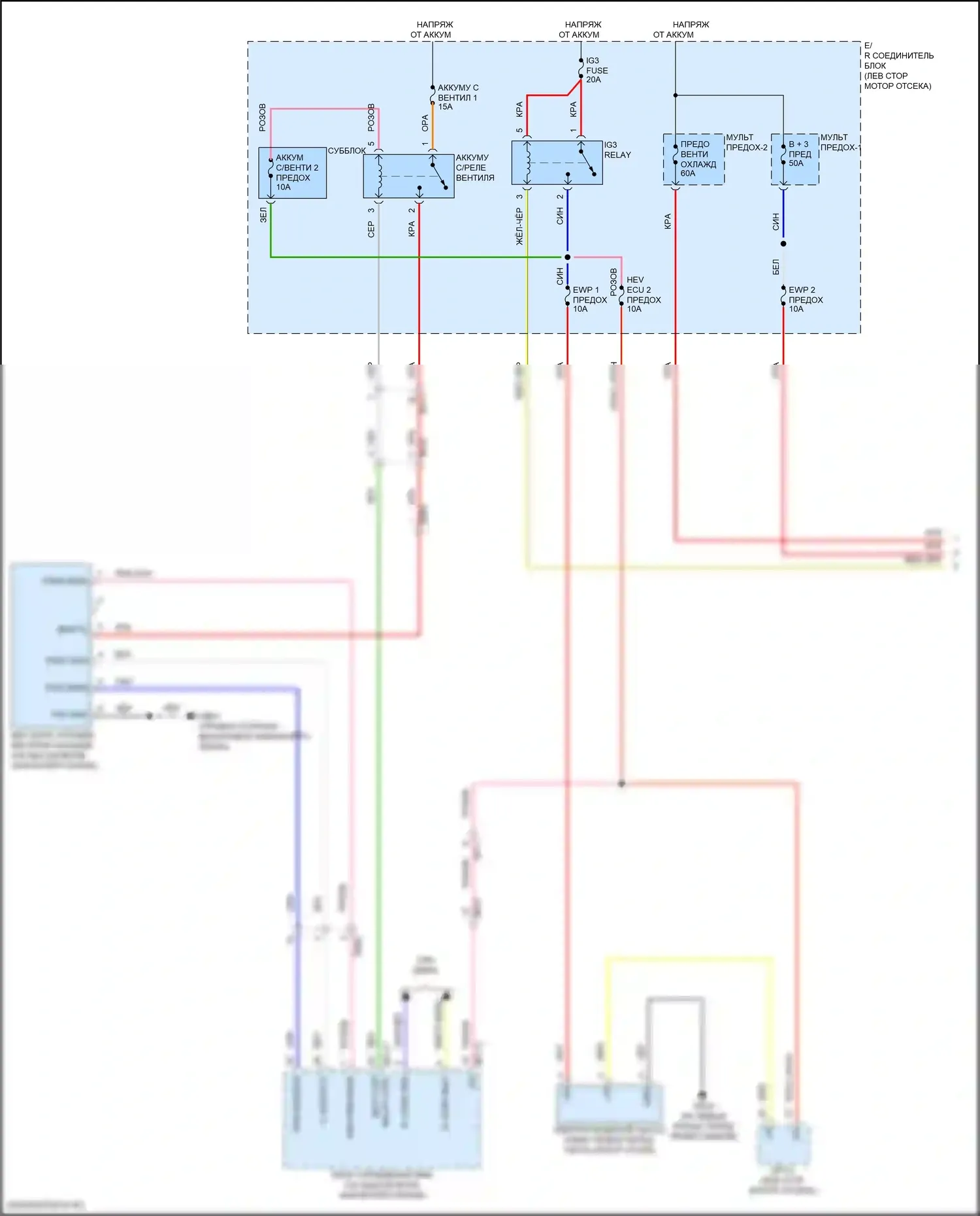 Elantra Hyundai VII (2020-2024): Электросхема вентилятора охлаждения, гибридного (1 из 2) 
