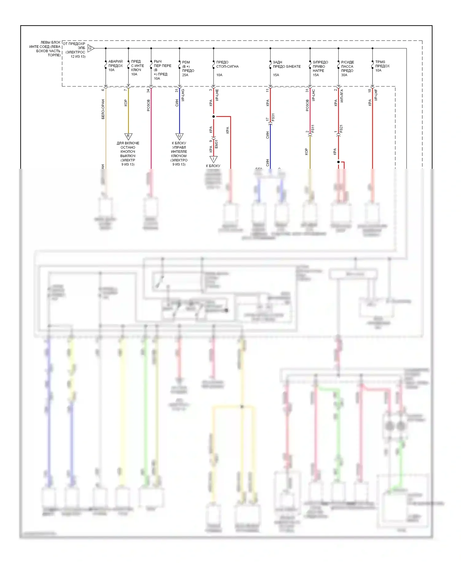 Equus Hyundai II рестайлинг (2013-2016): Электросхема блока предохранителей реле (13 из 13) 