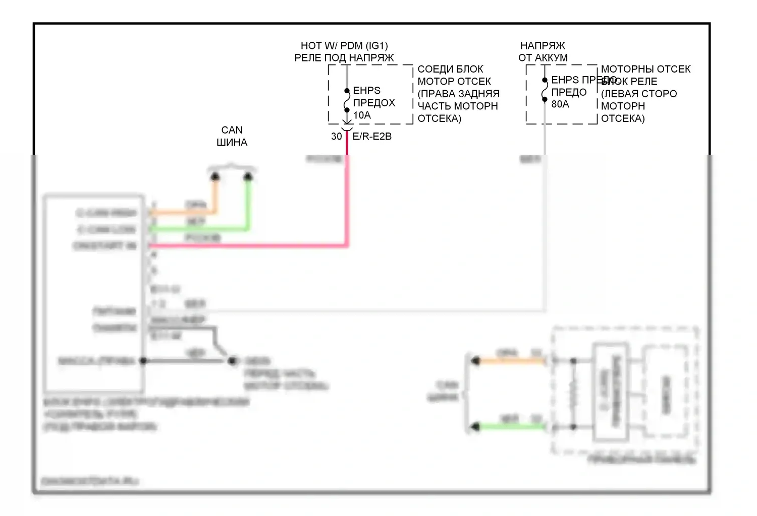 Equus Hyundai II рестайлинг (2013-2016): Электросхема электроусилителя руля 