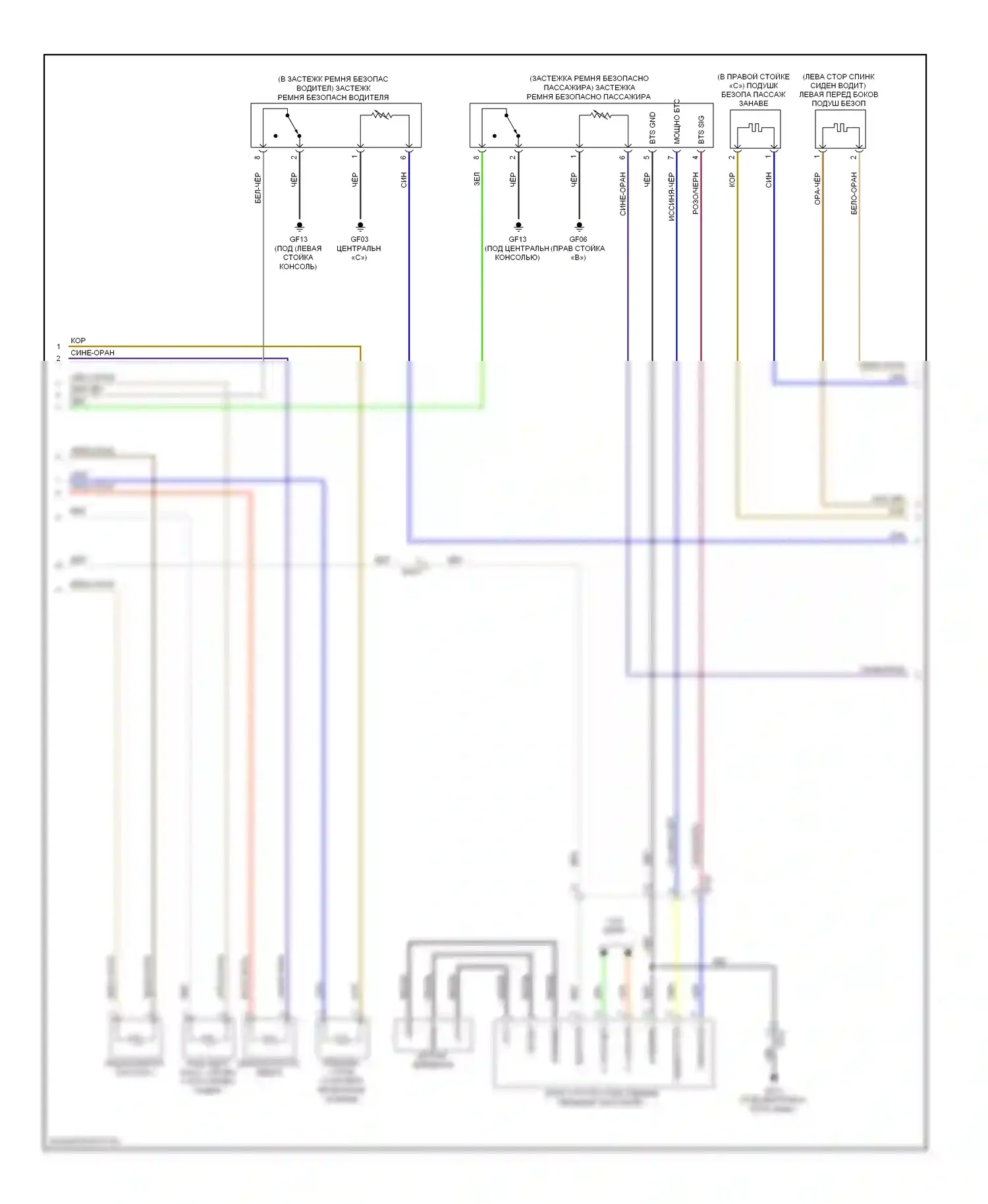 Equus Hyundai II рестайлинг (2013-2016): Электросхема подушки безопасности (2 из 3) 
