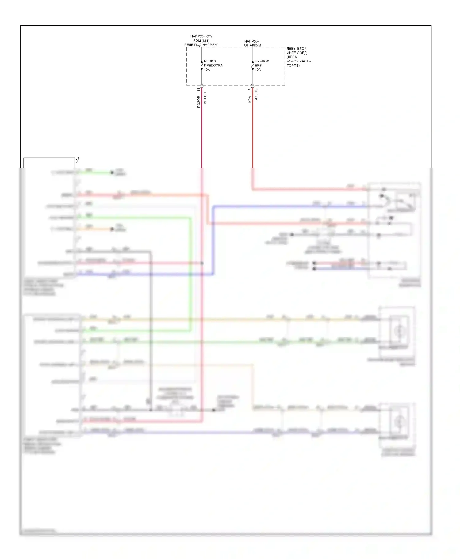 Equus Hyundai II рестайлинг (2013-2016): Электросхема информационной системы в слепой зоне 