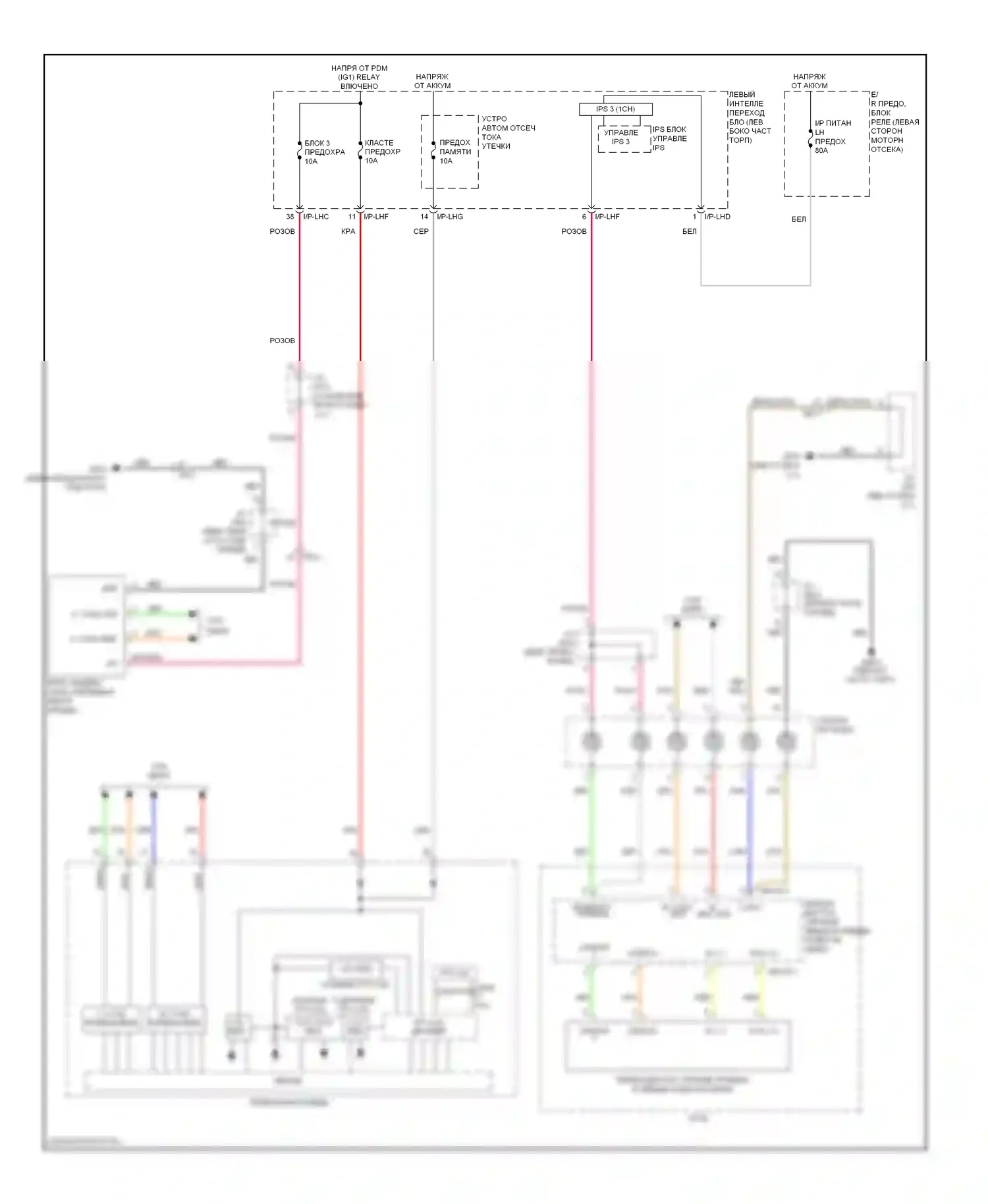 Equus Hyundai II рестайлинг (2013-2016): Электросхема сигнализации о выезде с полосы движения 