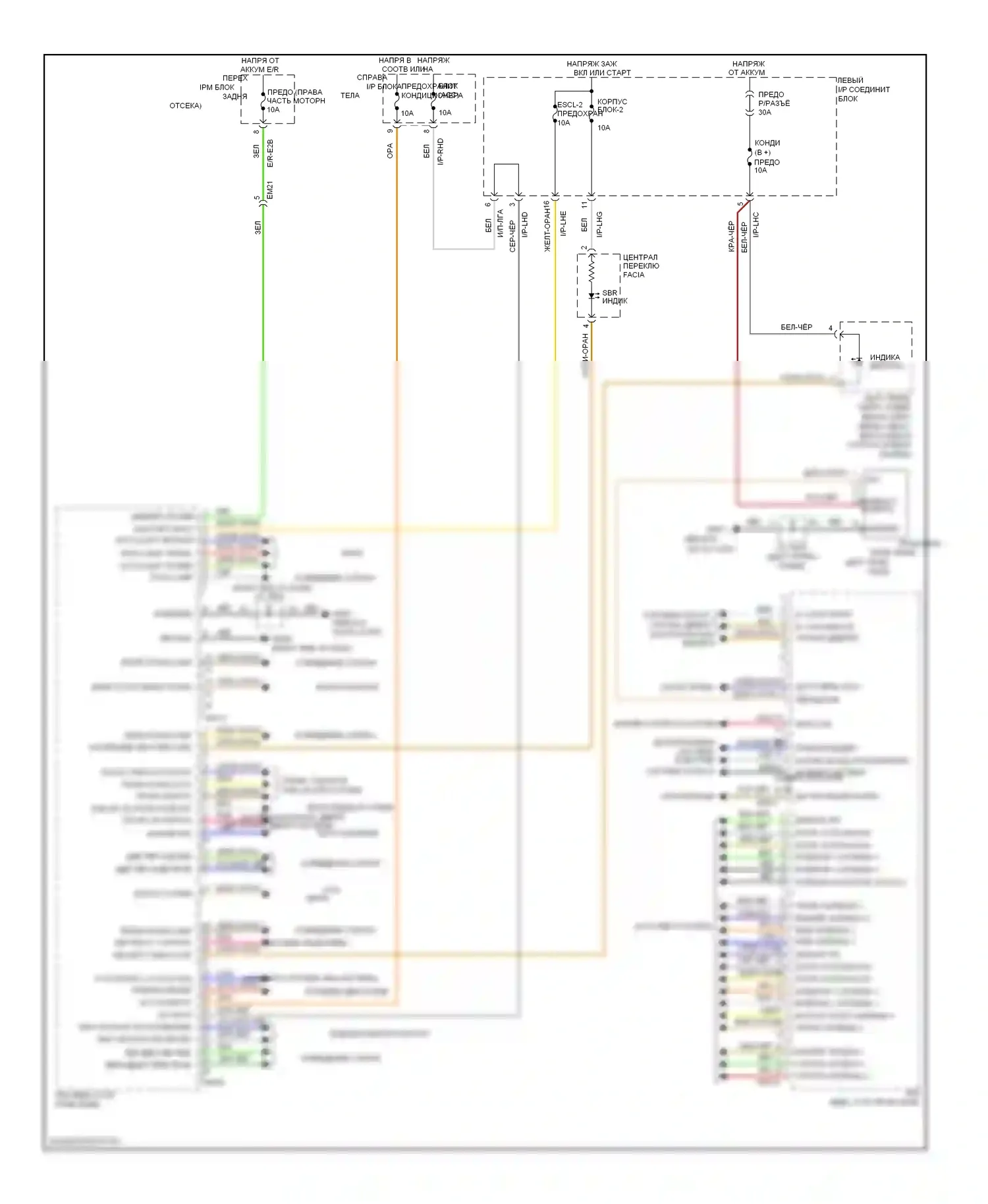 Equus Hyundai II (2009-2013): Электросхема приборной панели 