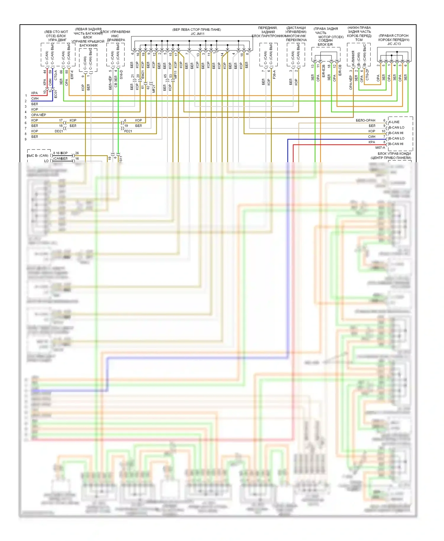 Equus Hyundai II (2009-2013): Can шина электросхема (2 из 2) 