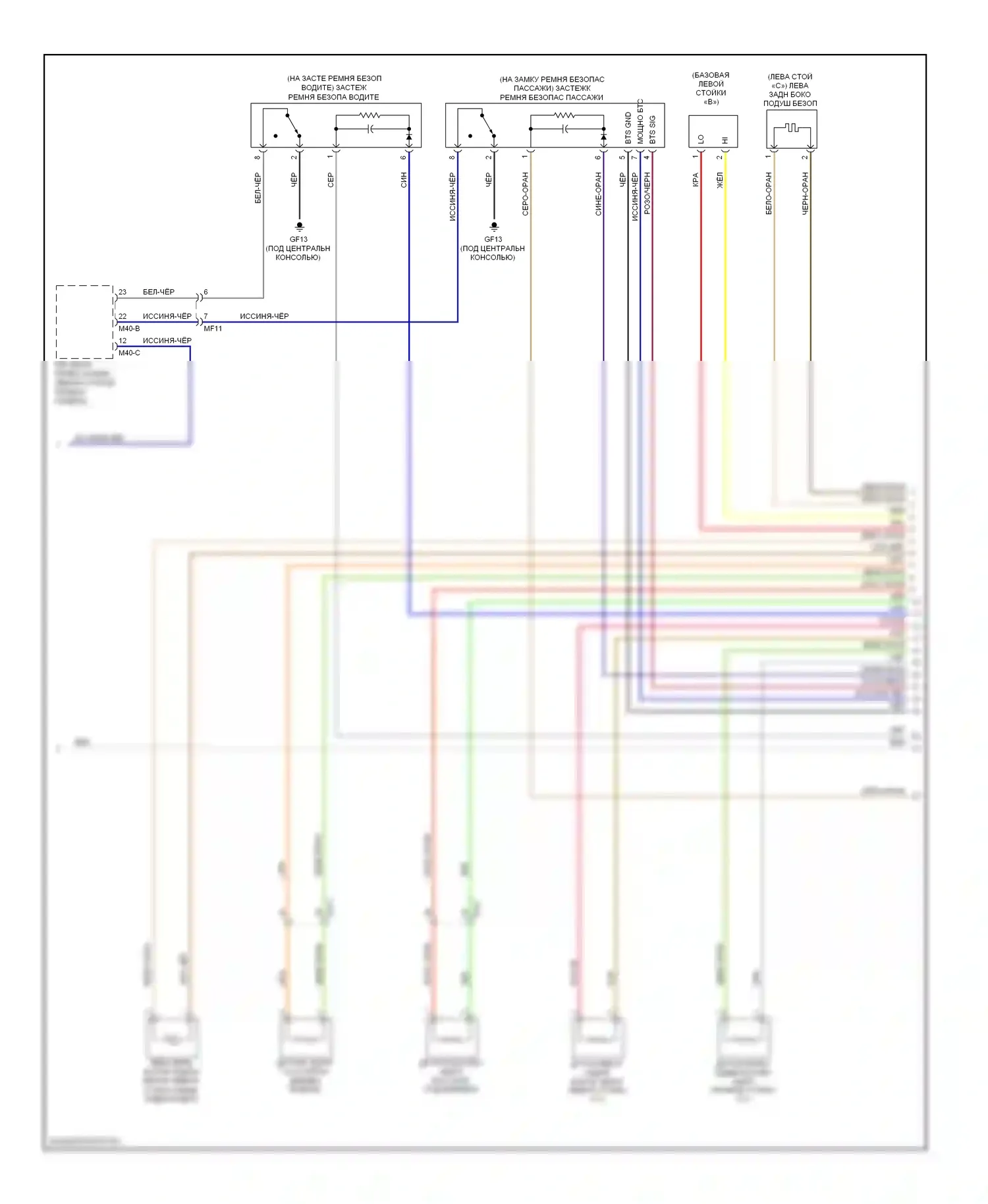 Equus Hyundai II (2009-2013): Электросхема подушки безопасности (2 из 3) 