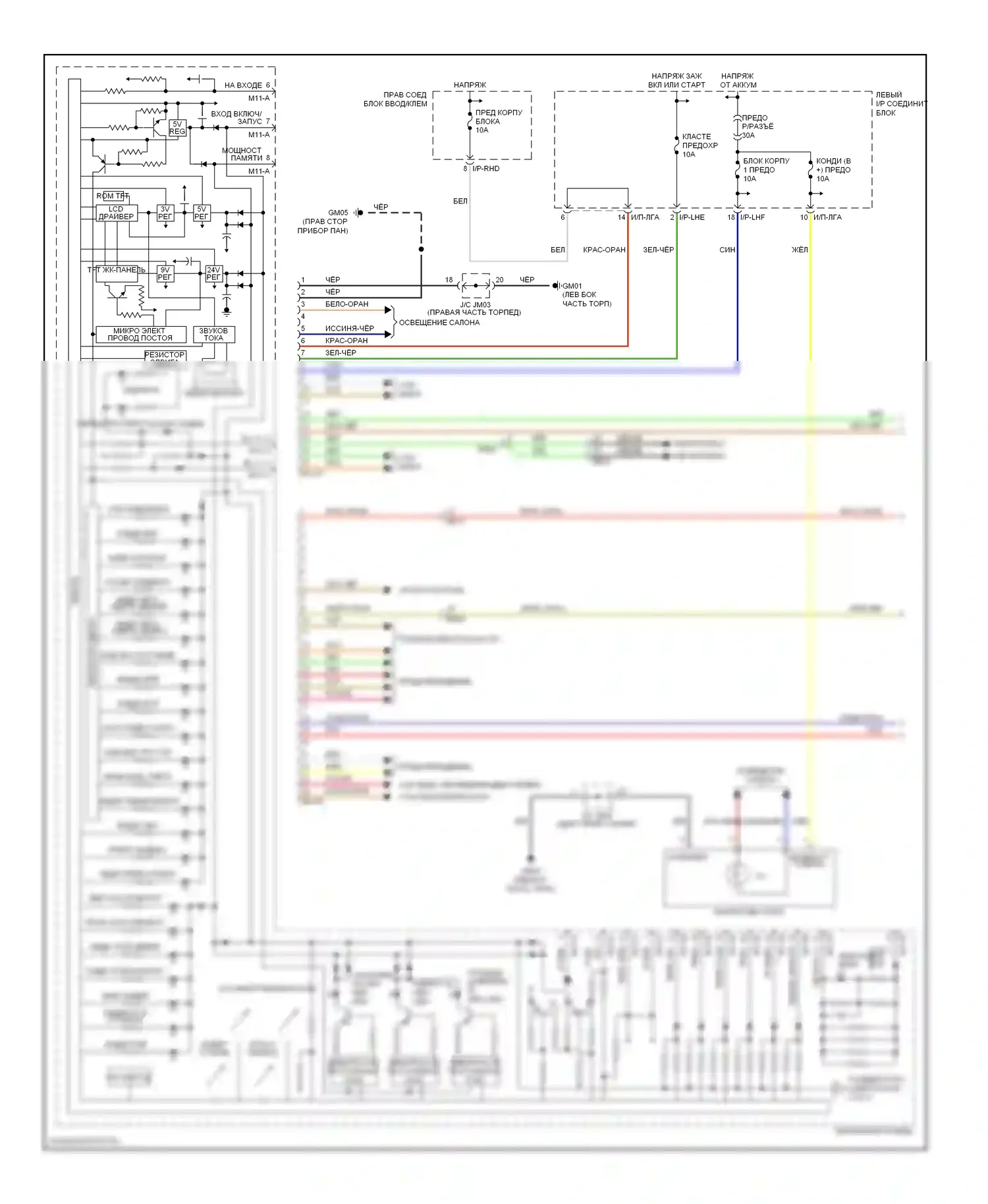Equus Hyundai II (2009-2013): Электросхема приборной панели (1 из 2) 