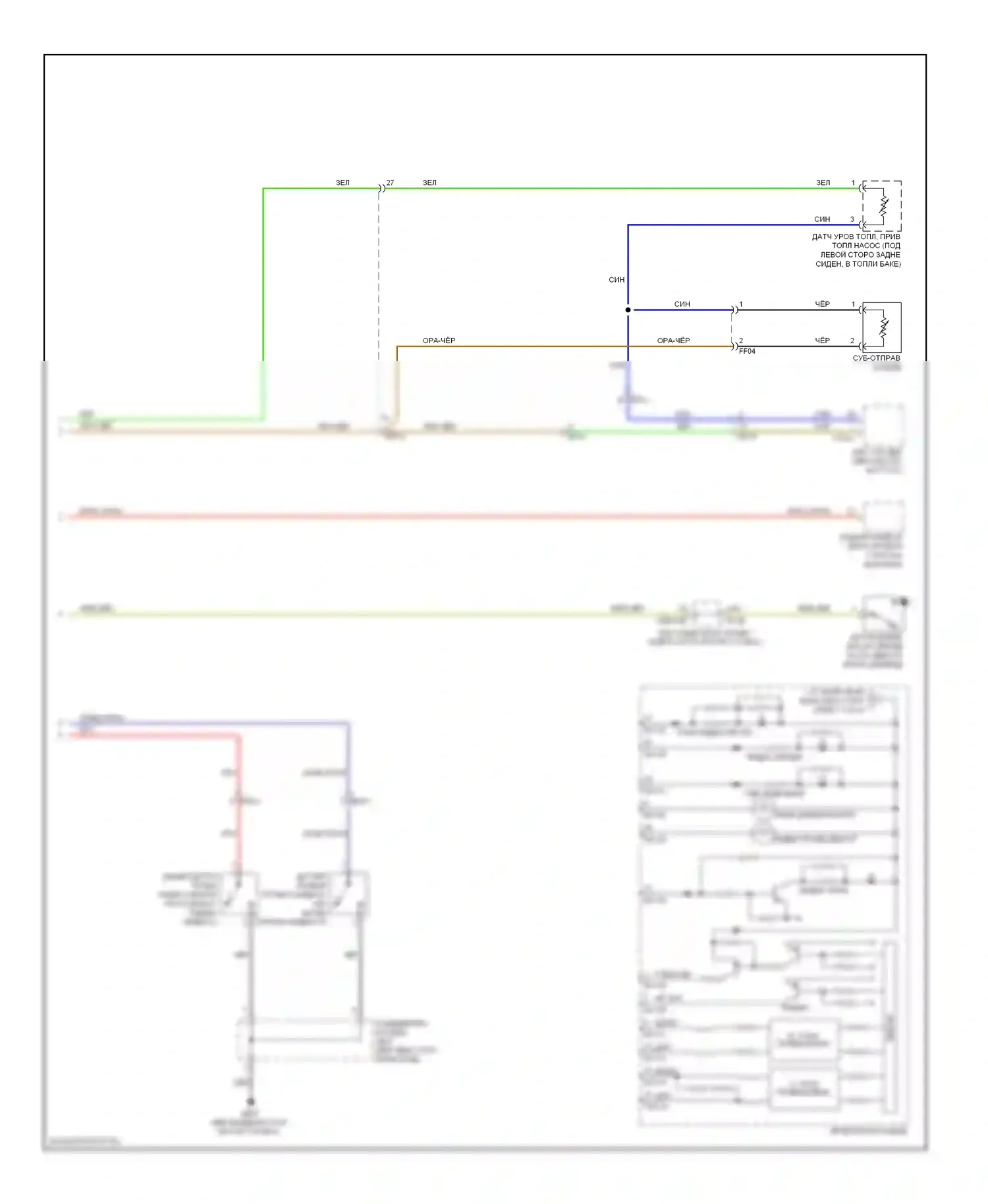Equus Hyundai II (2009-2013): Электросхема приборной панели (2 из 2) 