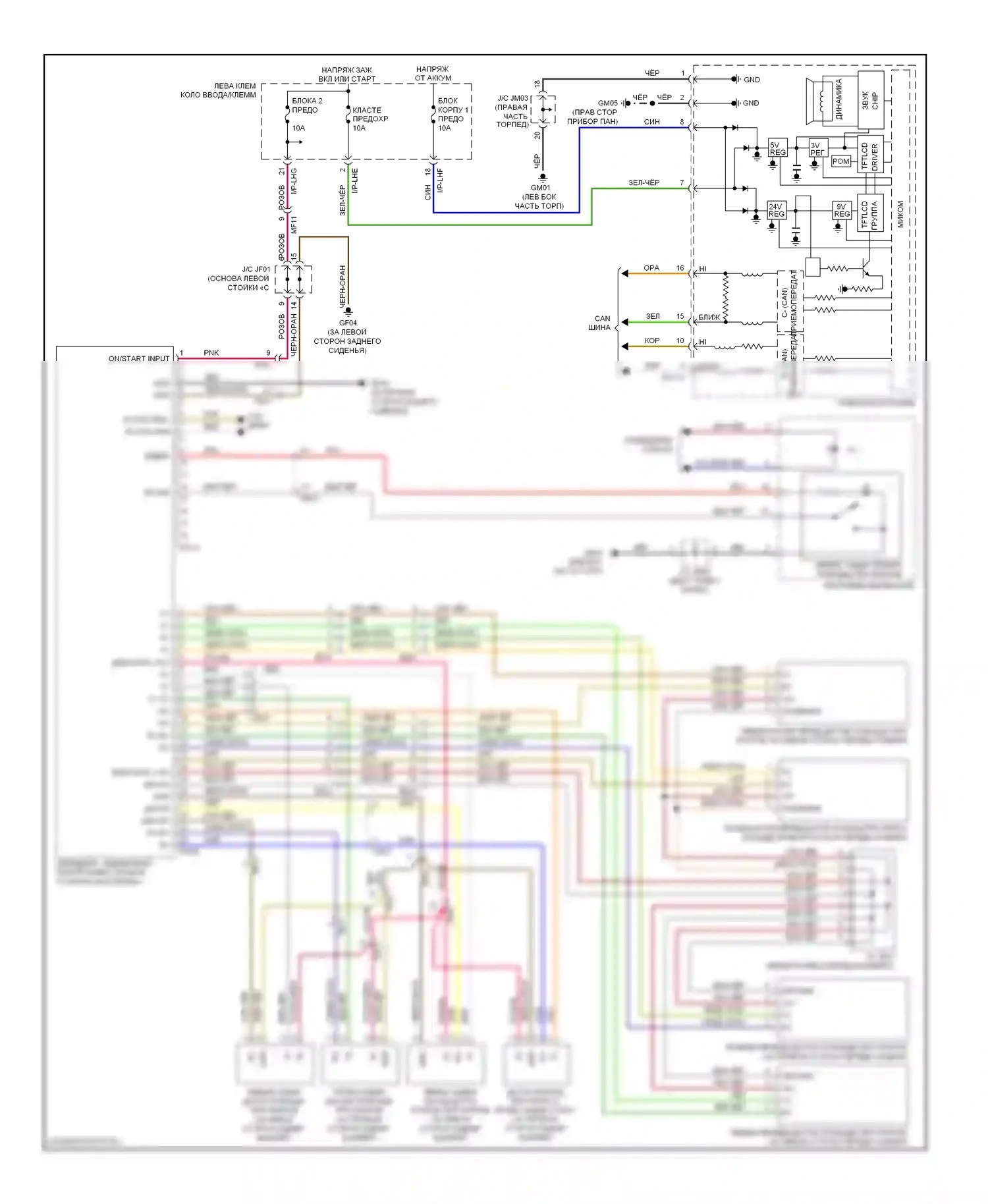Equus Hyundai II (2009-2013): Электросхема парктроника 