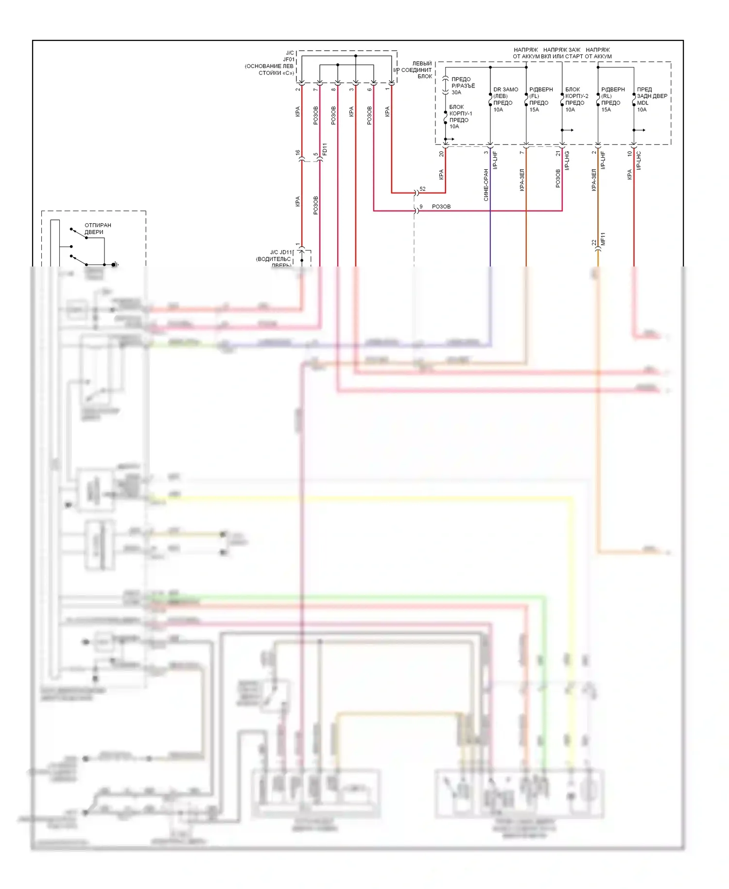 Equus Hyundai II (2009-2013): Электросхема центрального замка (1 из 4) 