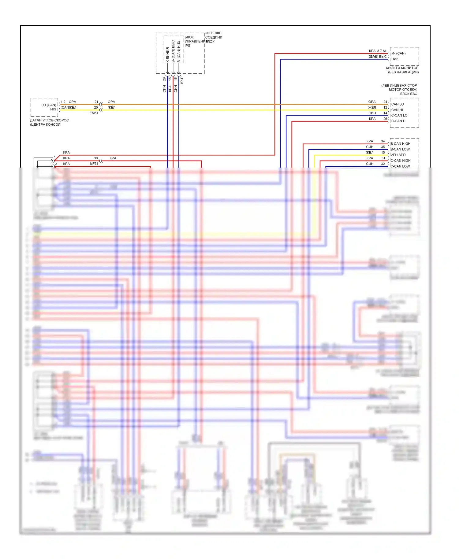 Genesis Hyundai I рестайлинг (2011-2016): 2,0л турбо, can шина электросхема соединений (2 из 2) 
