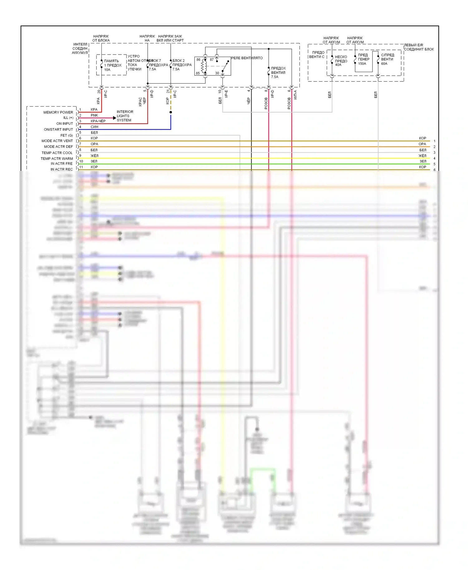 Genesis Hyundai I рестайлинг (2011-2016): Электросхема ручного кондиционера (1 из 2) 