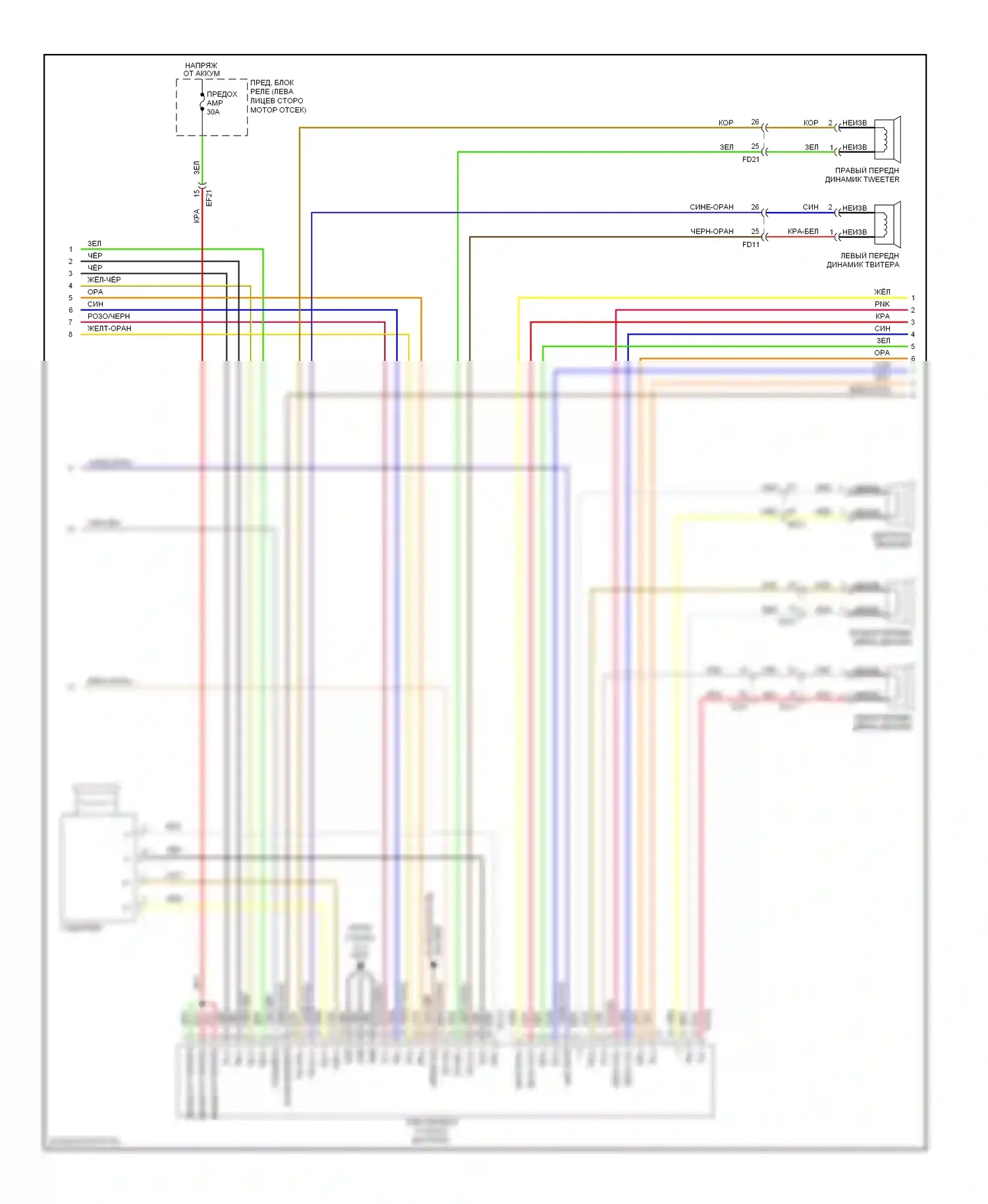 Genesis Hyundai I рестайлинг (2011-2016): Электросхема магнитолы, без навигации и, с усилителем jbl (2 из 3) 