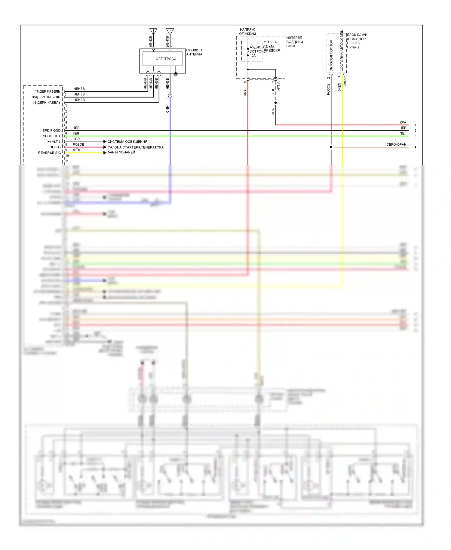 Genesis Hyundai I рестайлинг (2011-2016): Электросхема магнитолы, с навигацией и, с усилителем jbl (1 из 3) 